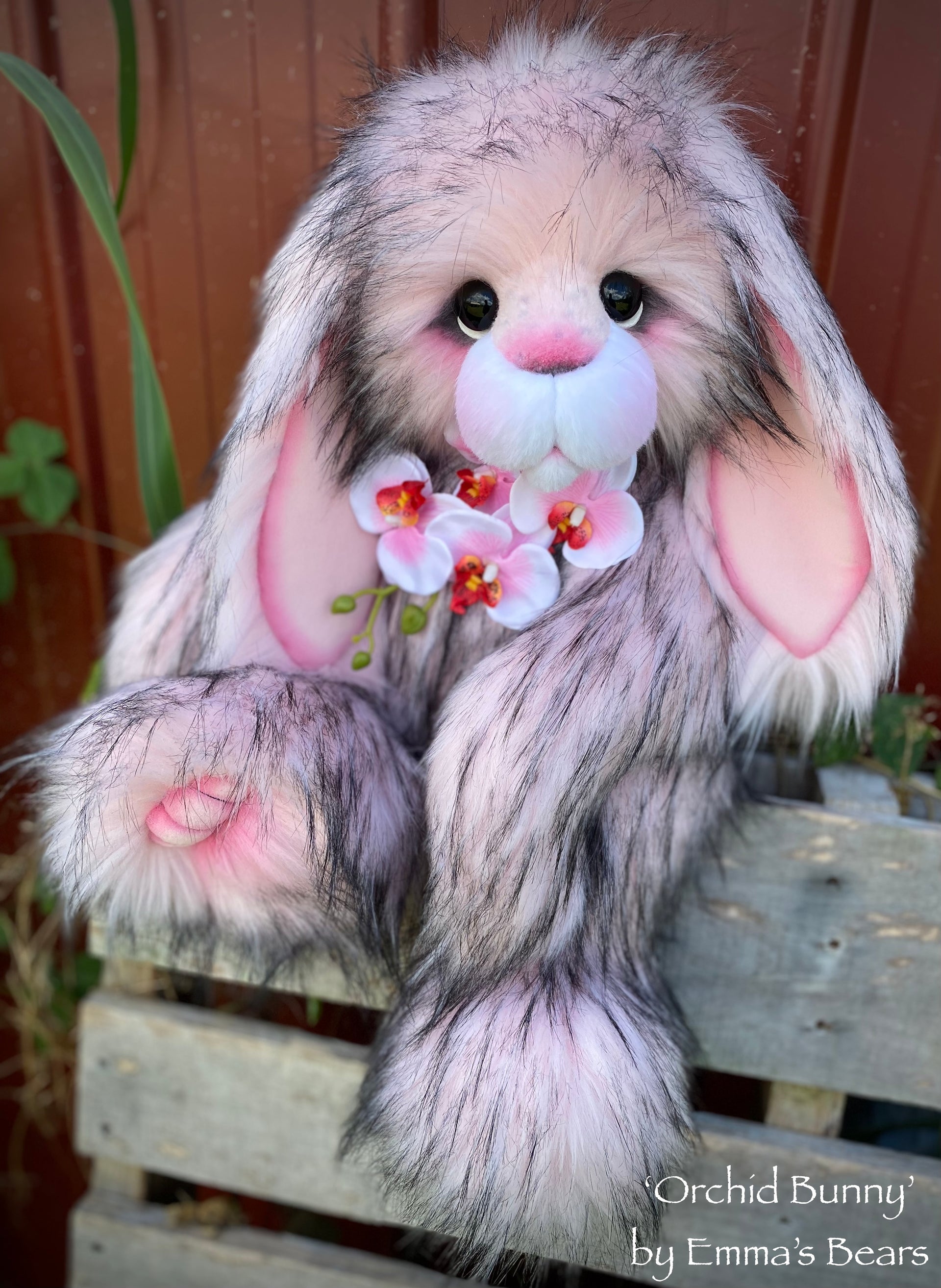 Orchid Bunny - 21" faux fur artist bunny by Emma's Bears - OOAK