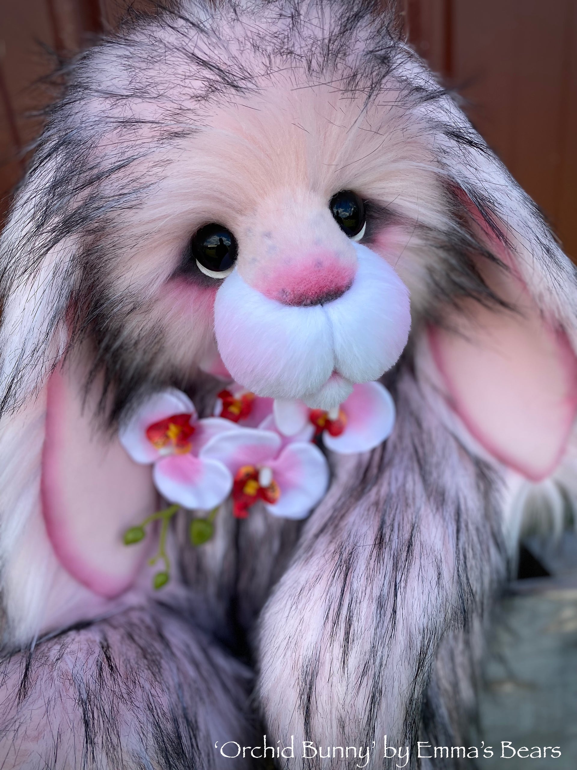 Orchid Bunny - 21" faux fur artist bunny by Emma's Bears - OOAK