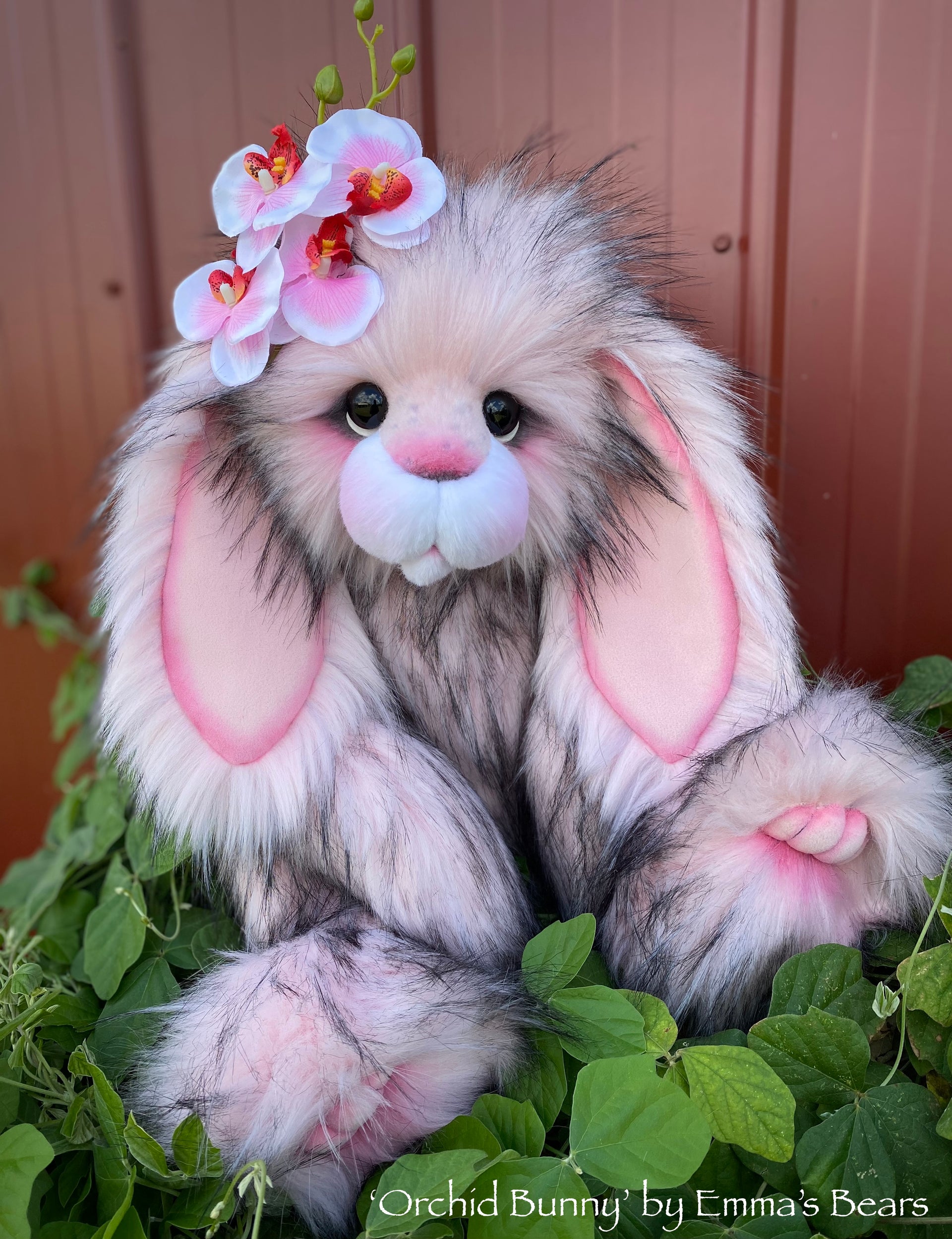 Orchid Bunny - 21" faux fur artist bunny by Emma's Bears - OOAK