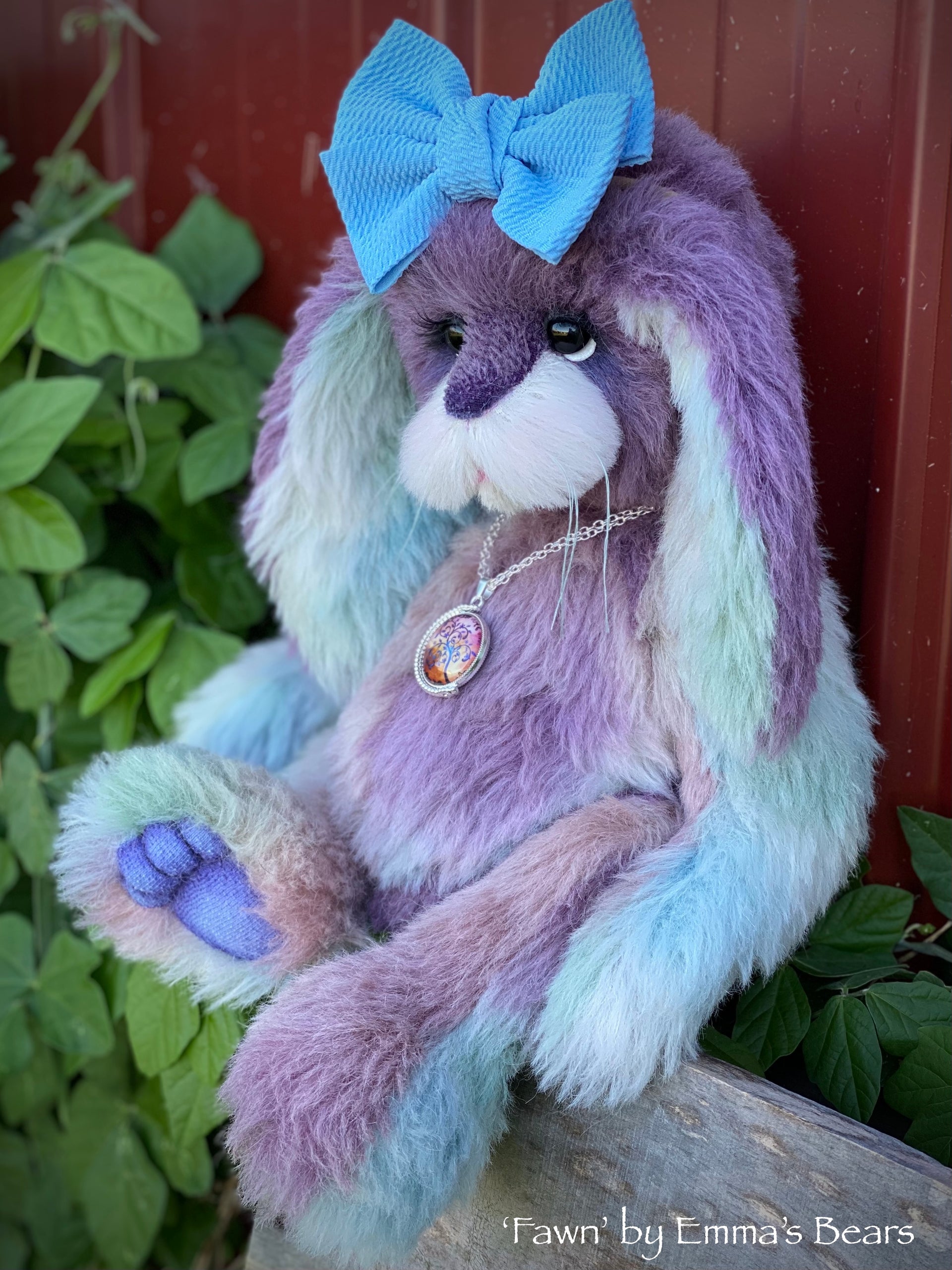 Fawn - 15" Hand-Dyed Alpaca Artist Bunny by Emma's Bears - OOAK