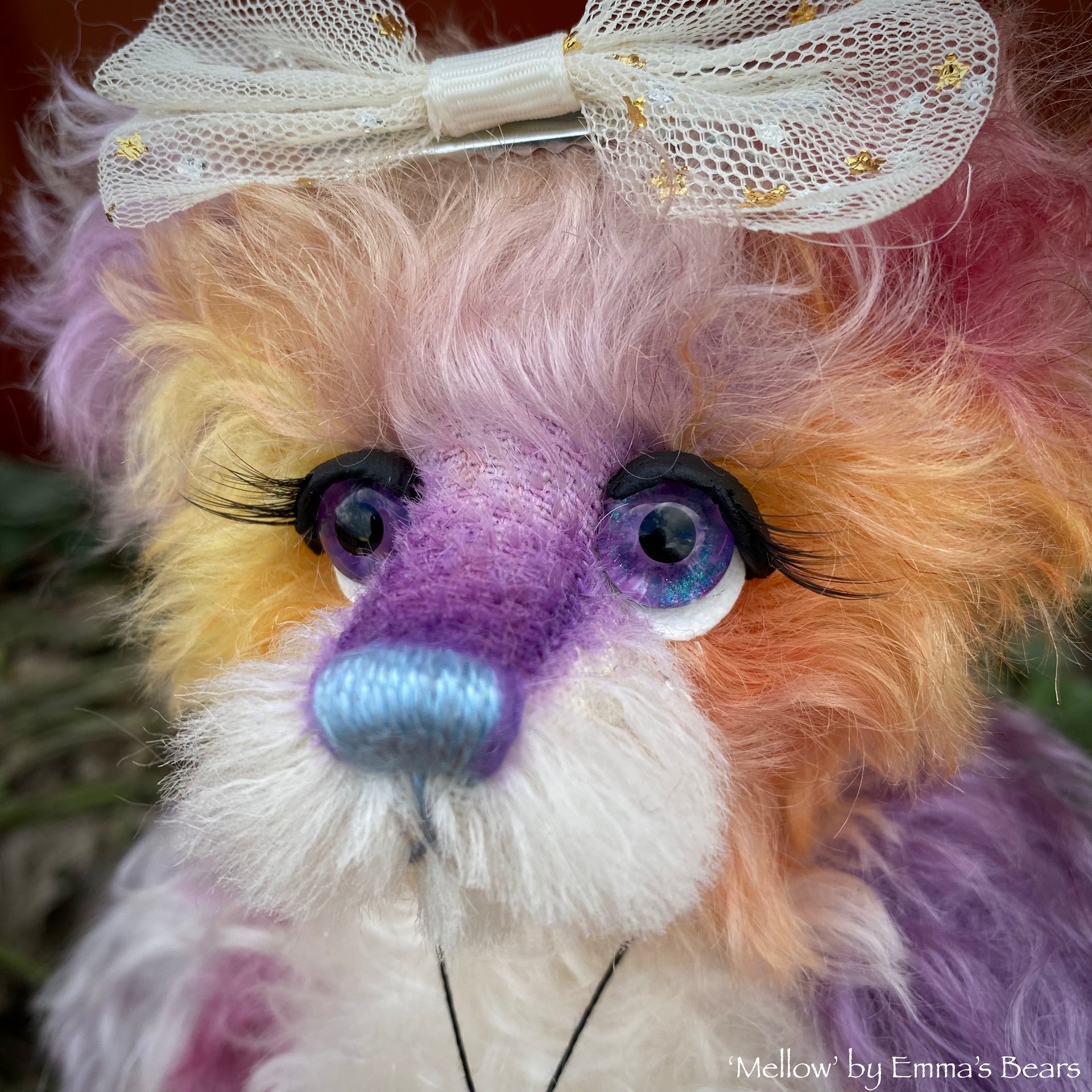 Mellow - 9" hand dyed kid mohair bear by Emmas Bears - OOAK