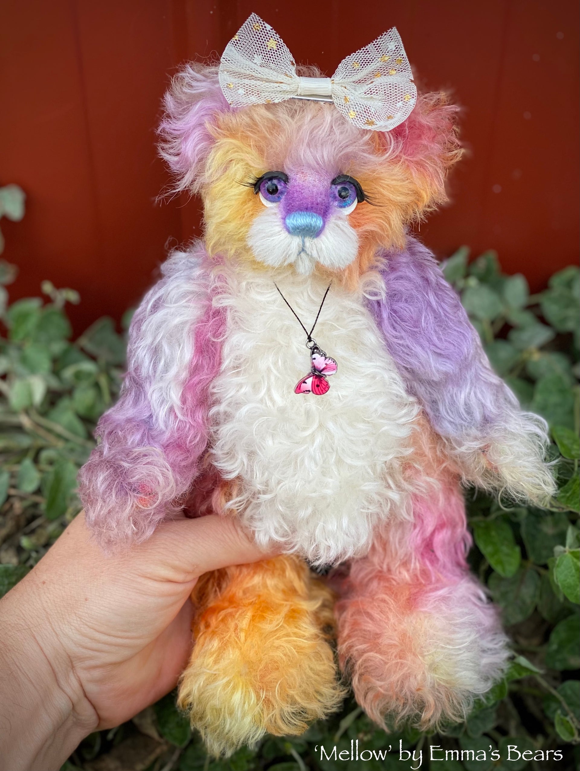 Mellow - 9" hand dyed kid mohair bear by Emmas Bears - OOAK