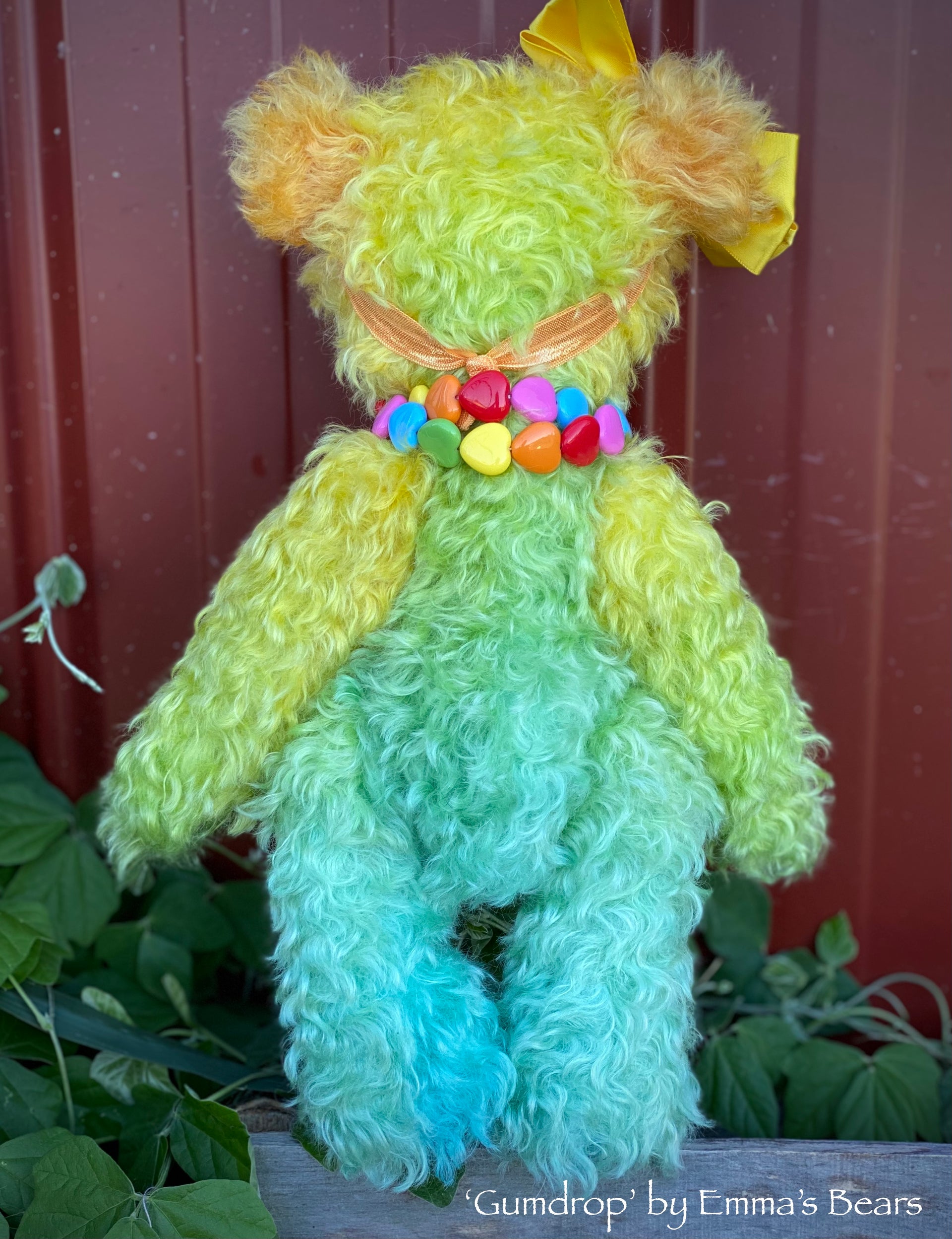 Gumdrop - 13" Hand-Dyed kid mohair bear by Emma's Bears - OOAK