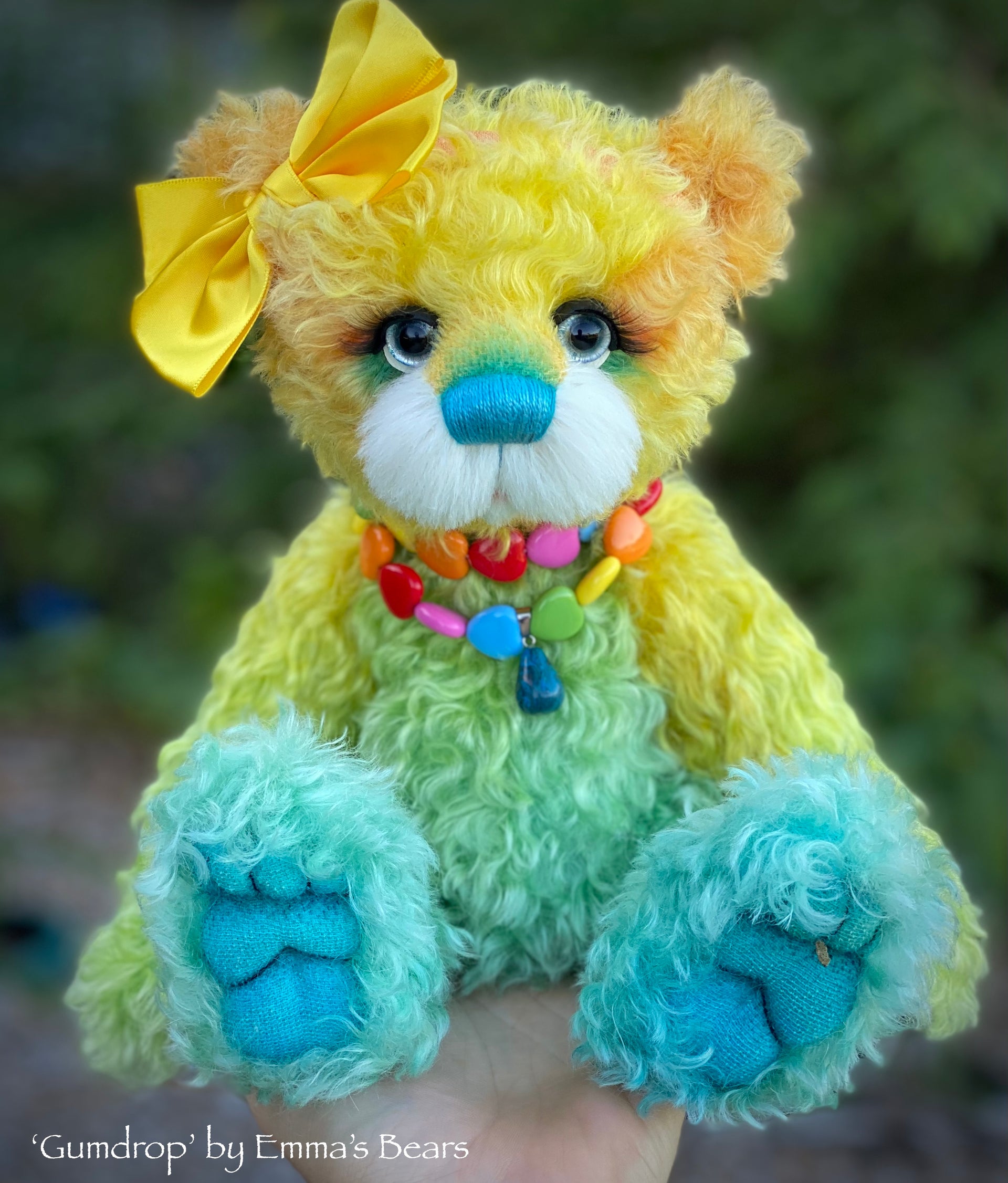 Gumdrop - 13" Hand-Dyed kid mohair bear by Emma's Bears - OOAK