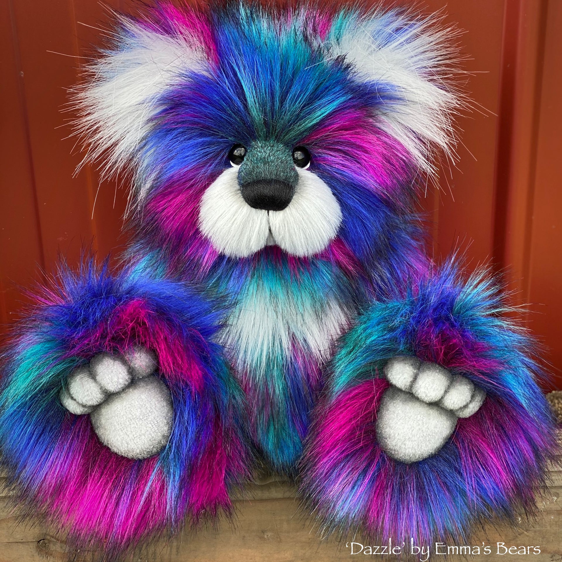 Dazzle - 15" faux fur bear by Emmas Bears - OOAK