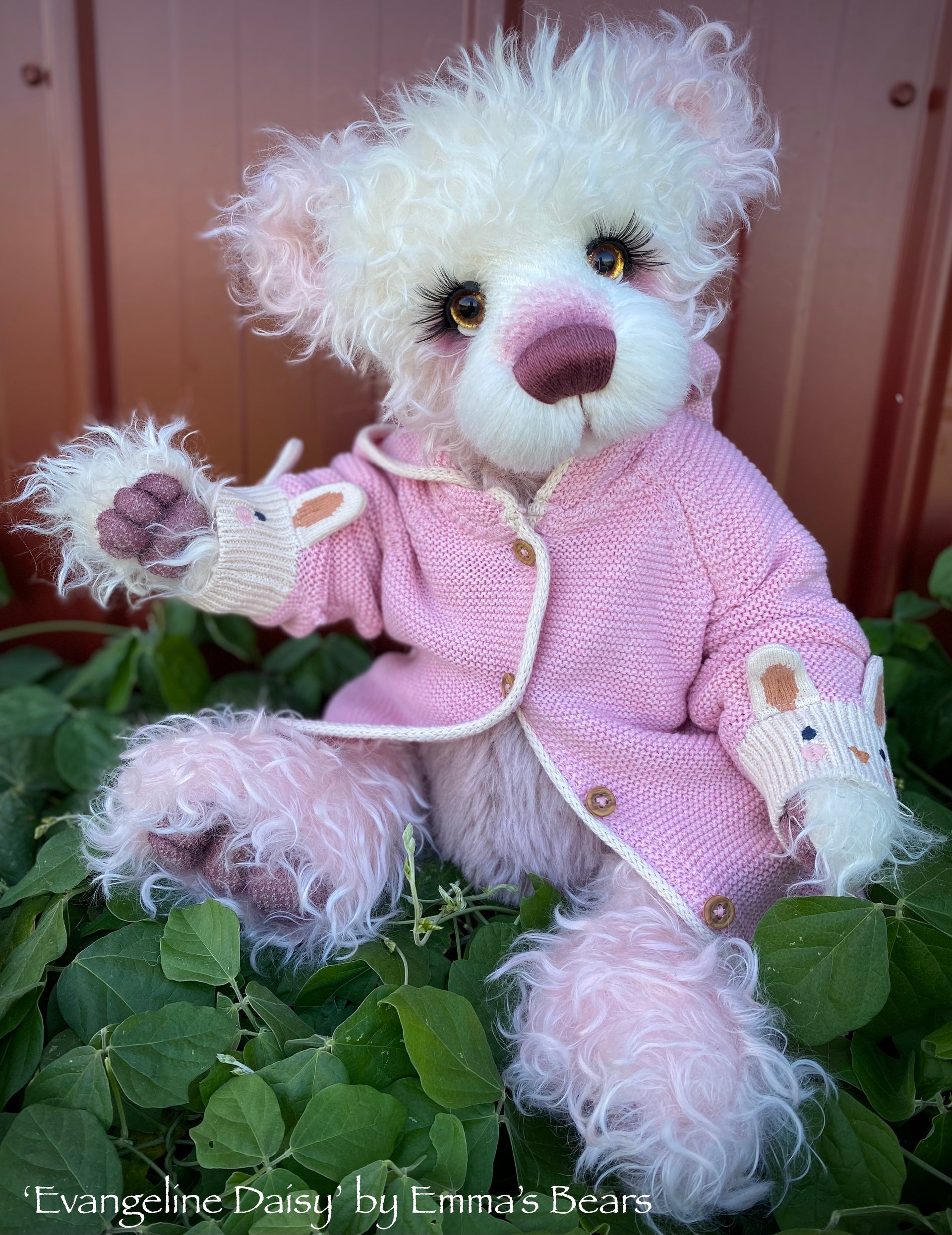 Evangeline Daisy - 17" Hand-Dyed Mohair Artist Baby Bear by Emma's Bears - OOAK