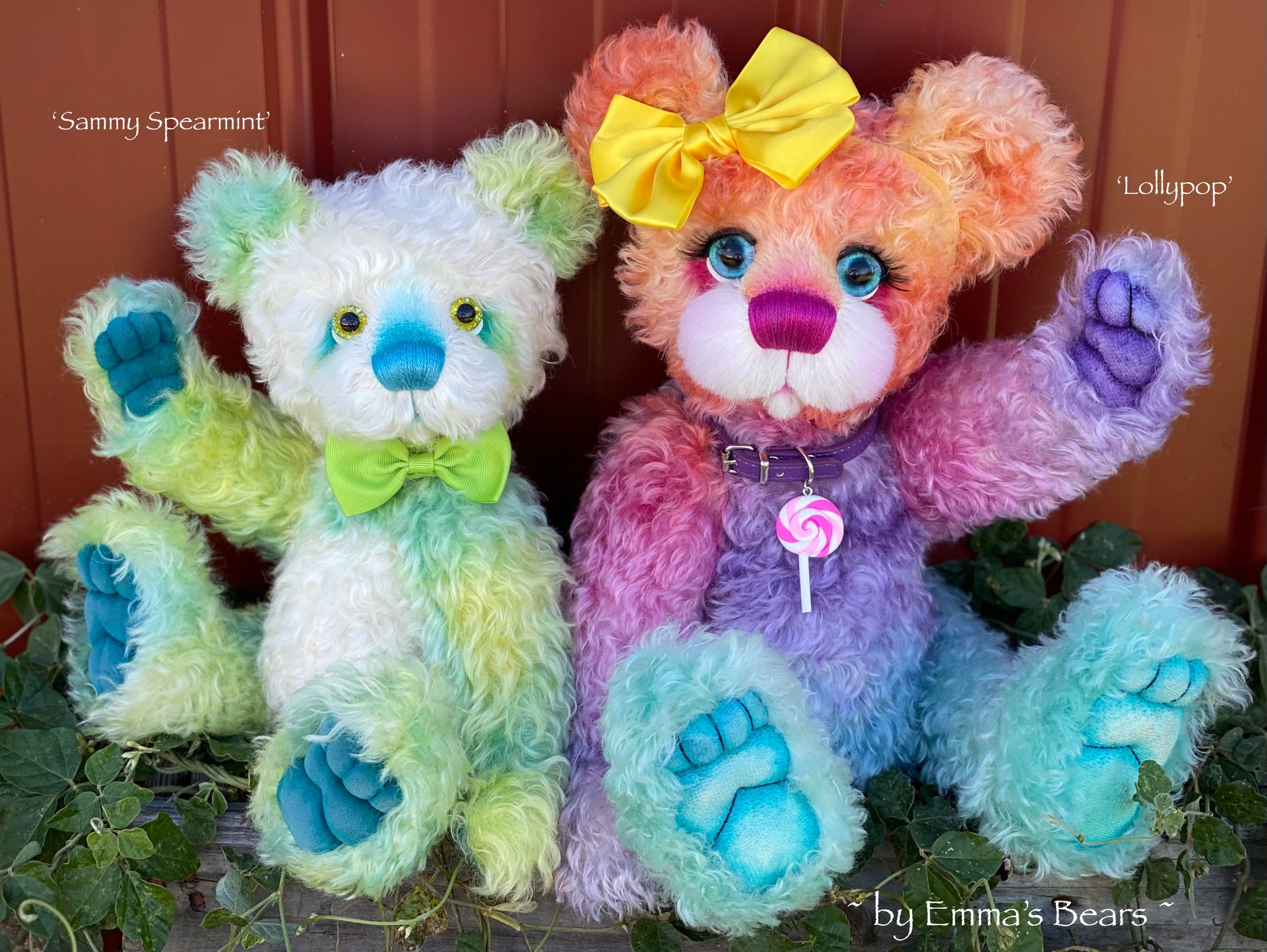 Lollypop - 16" Hand-dyed curly kid mohair Artist Bear by Emmas Bears - OOAK