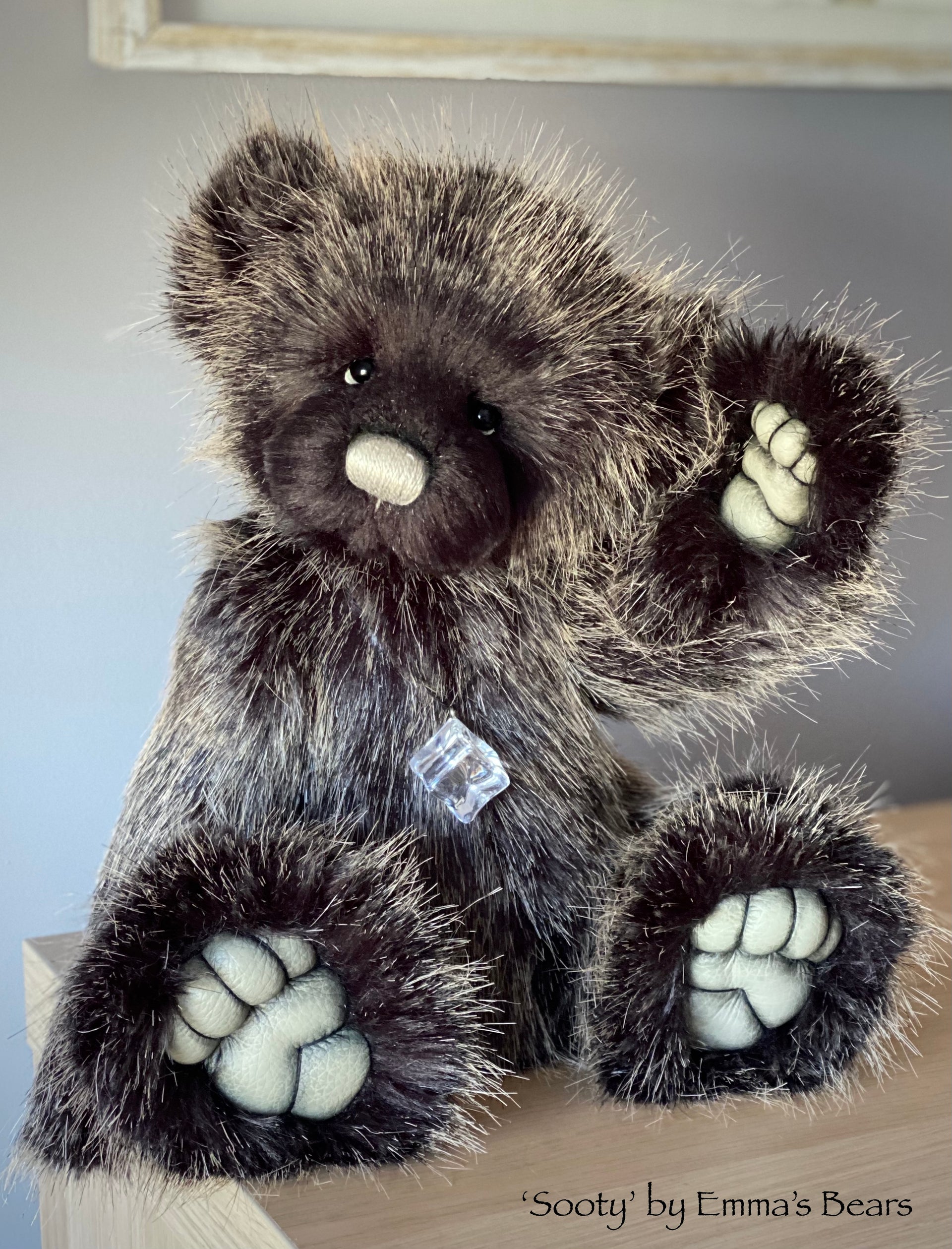 KITS - 13" Soot faux fur teddy using Emma's Bears FREE pattern