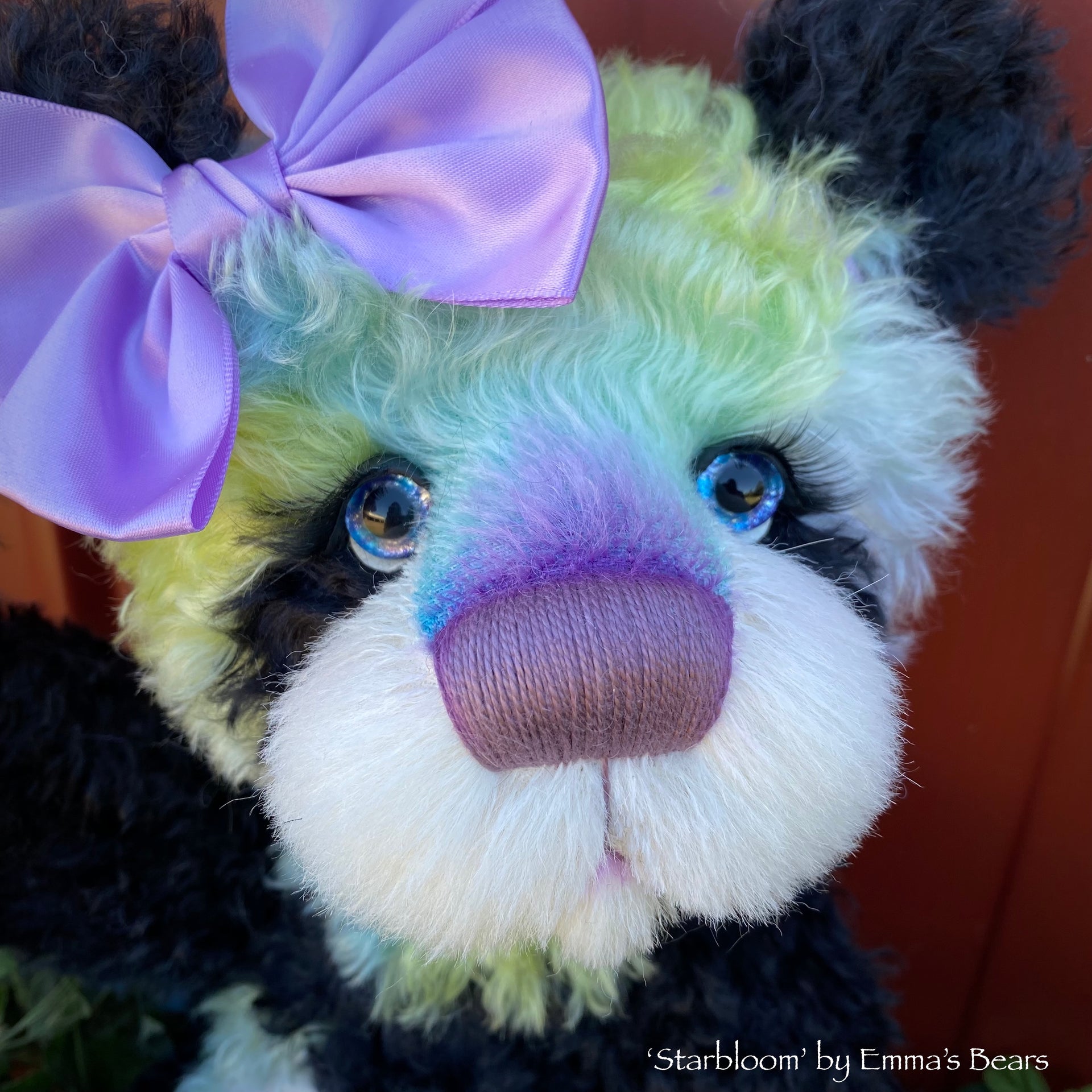 Starbloom - 16" Hand-dyed curly kid mohair Artist Bear by Emmas Bears - OOAK