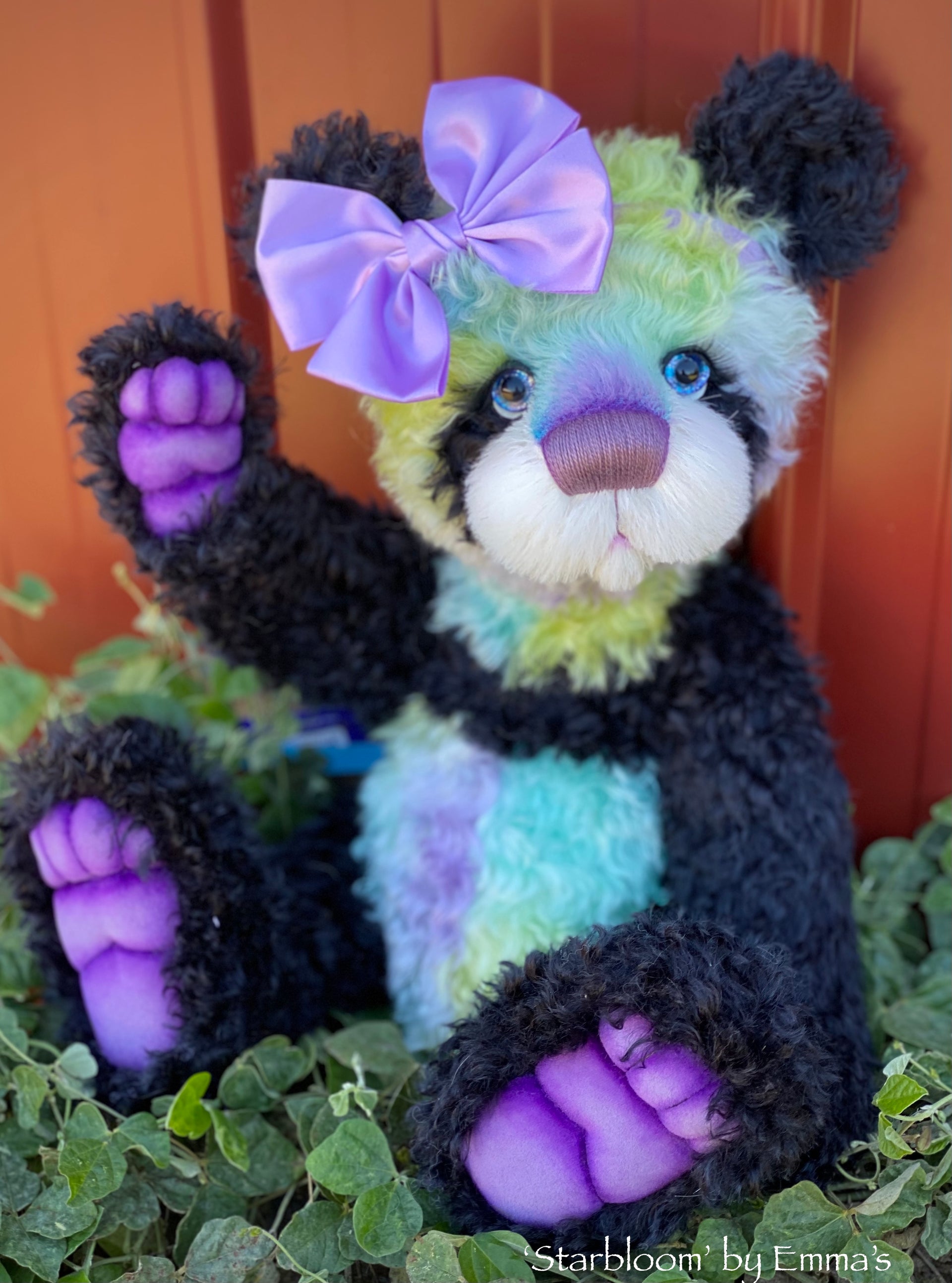 Starbloom - 16" Hand-dyed curly kid mohair Artist Bear by Emmas Bears - OOAK