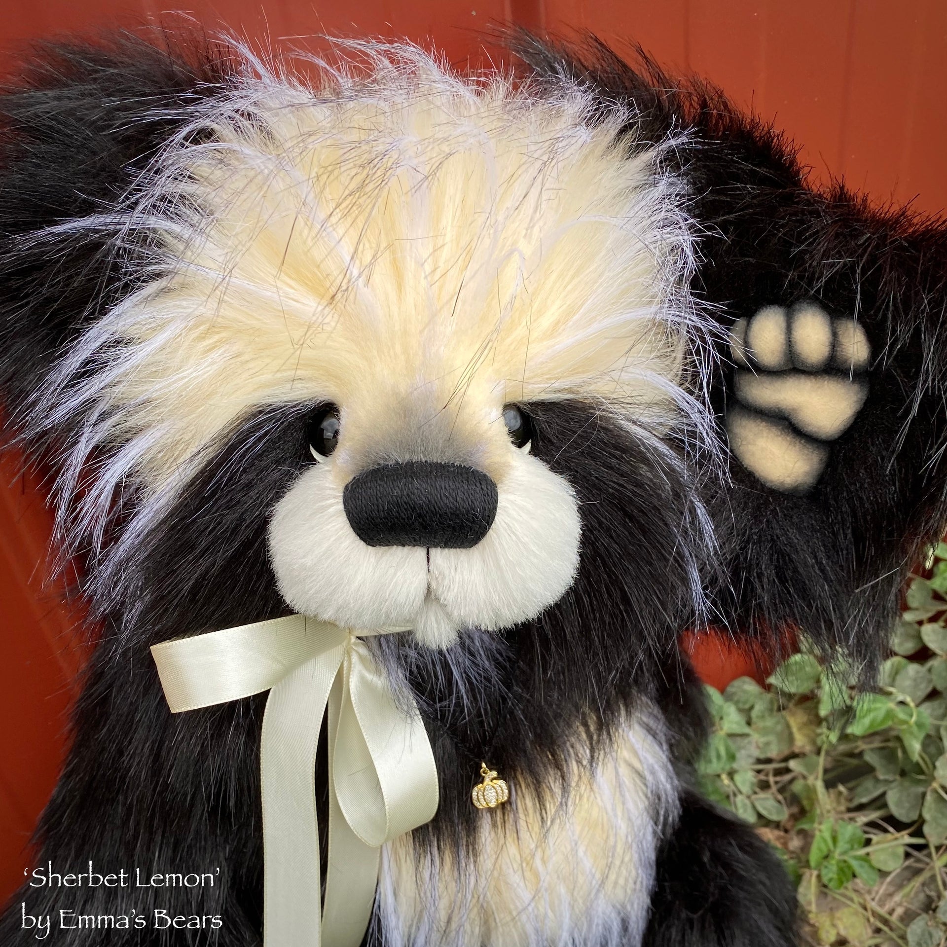 Sherbet lemon - 16" faux fur and alpaca Artist Bear by Emma's Bears - OOAK