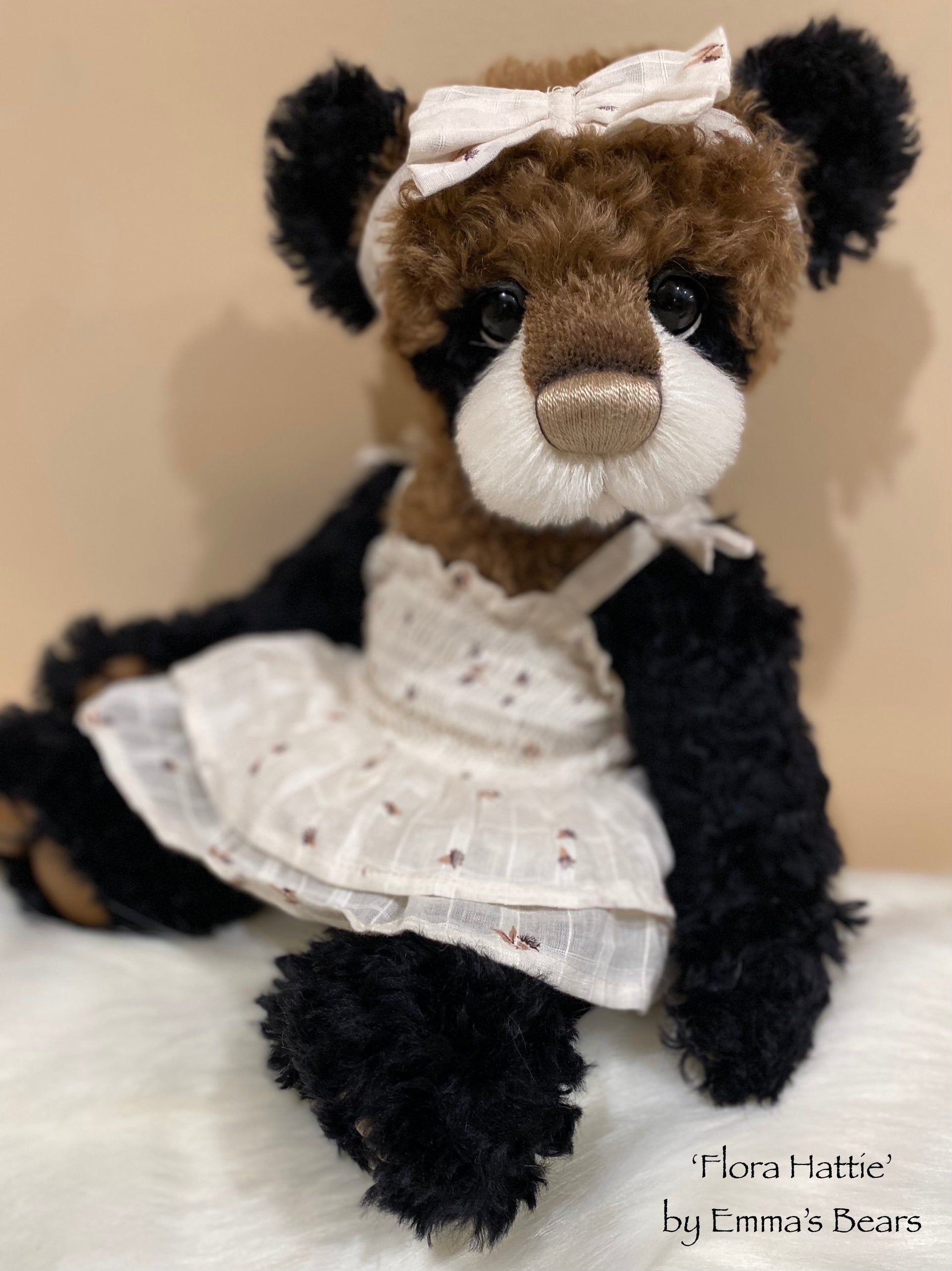 Flora Hattie - 18" Kid Mohair and Alpaca Artist Baby Bear by Emma's Bears - OOAK