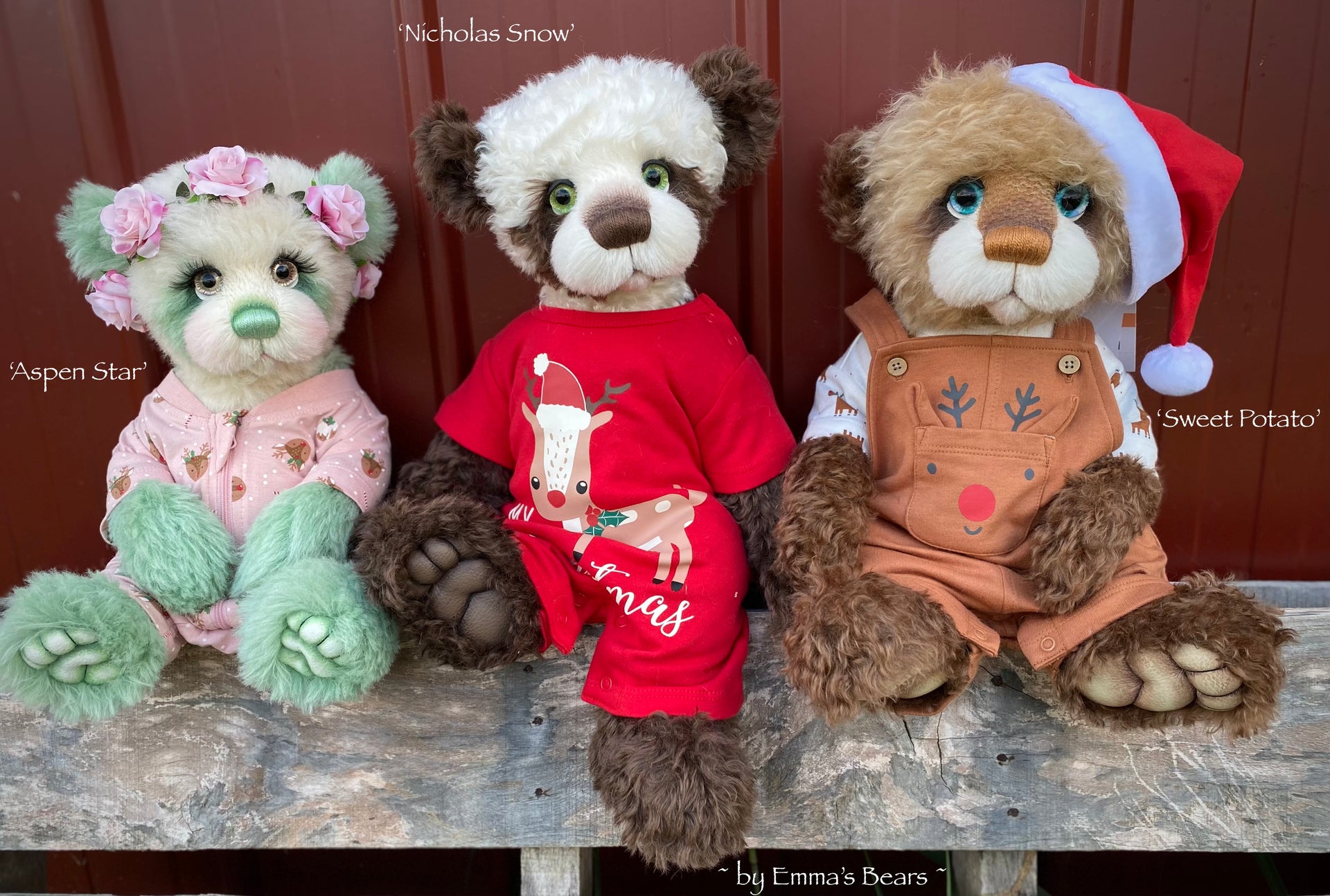 Aspen Star - 16" Christmas 2022 Mohair Artist Bear by Emmas Bears - OOAK
