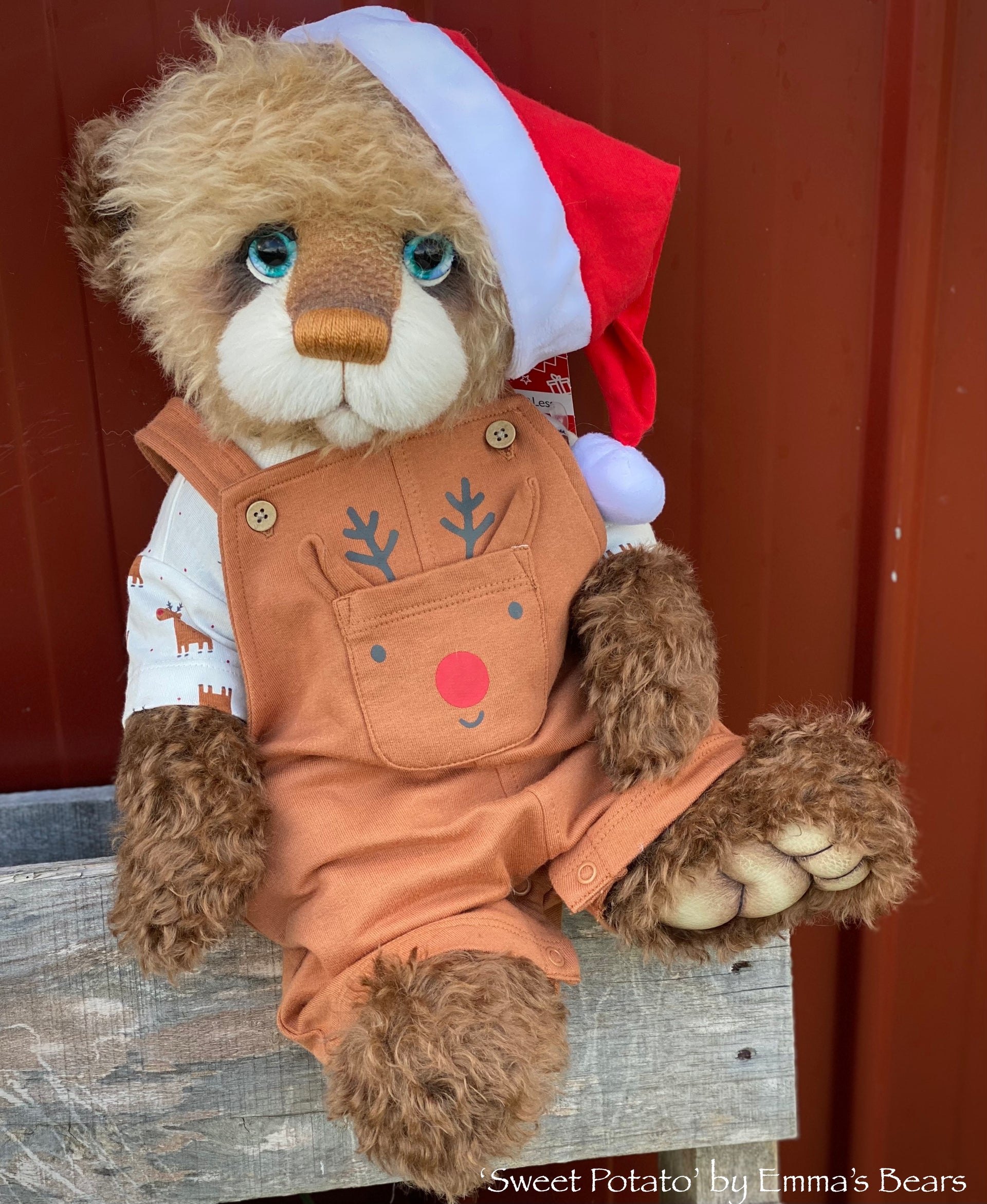 Sweet Potato - 18" Christmas 2022 Mohair Artist Bear by Emmas Bears - OOAK