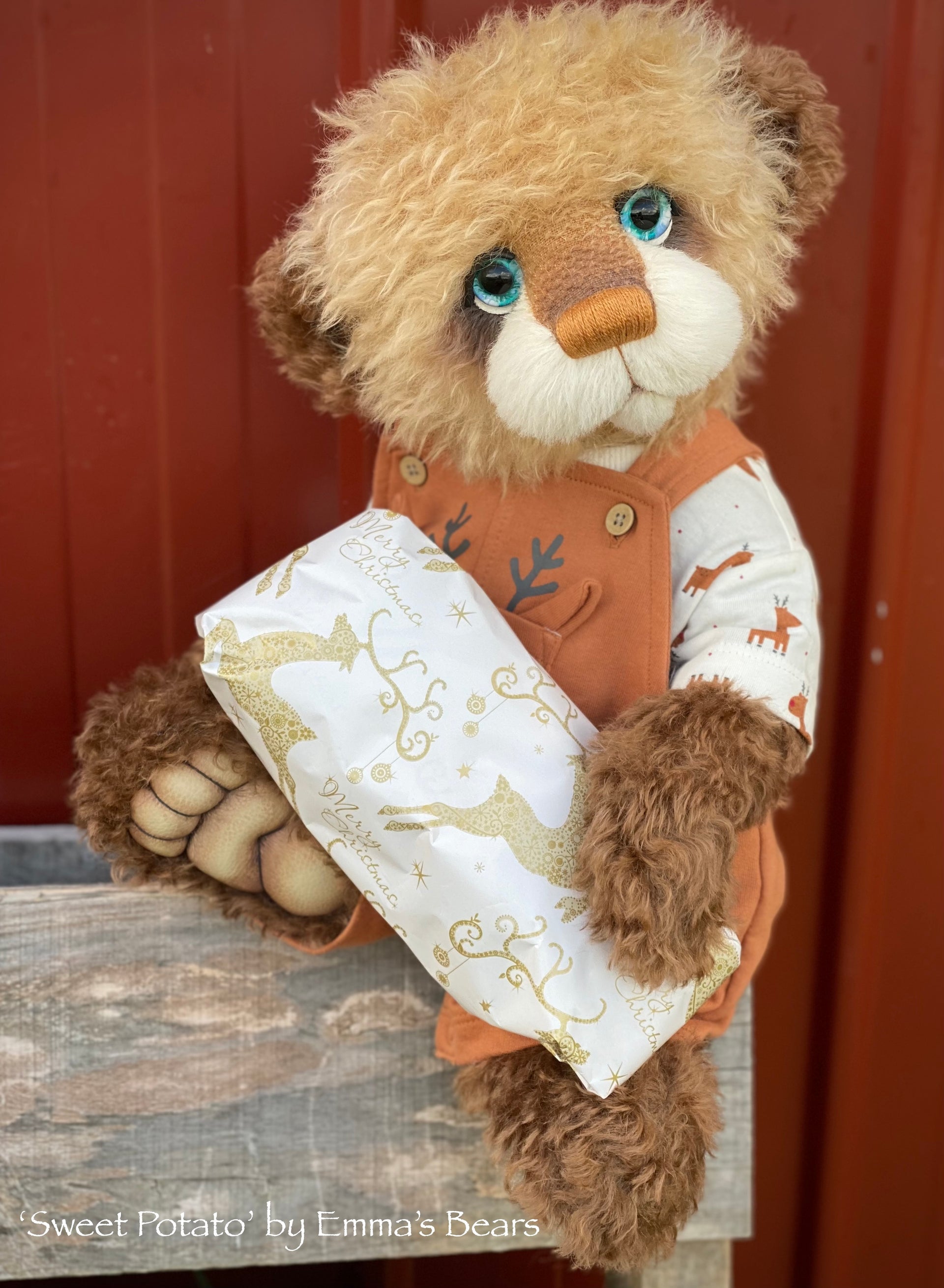 Sweet Potato - 18" Christmas 2022 Mohair Artist Bear by Emmas Bears - OOAK