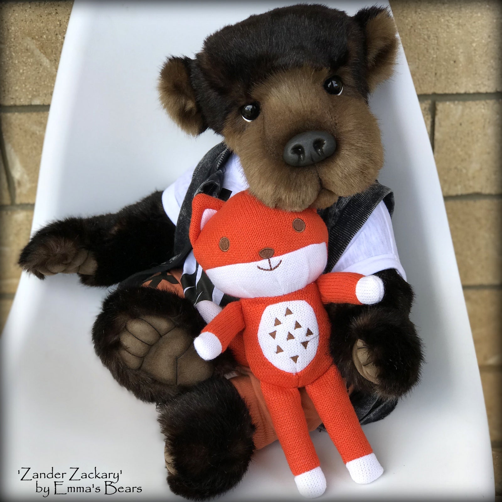 Zander Zackary - 21in TISSAVEL faux fur Artist toddler style Bear by Emmas Bears - OOAK