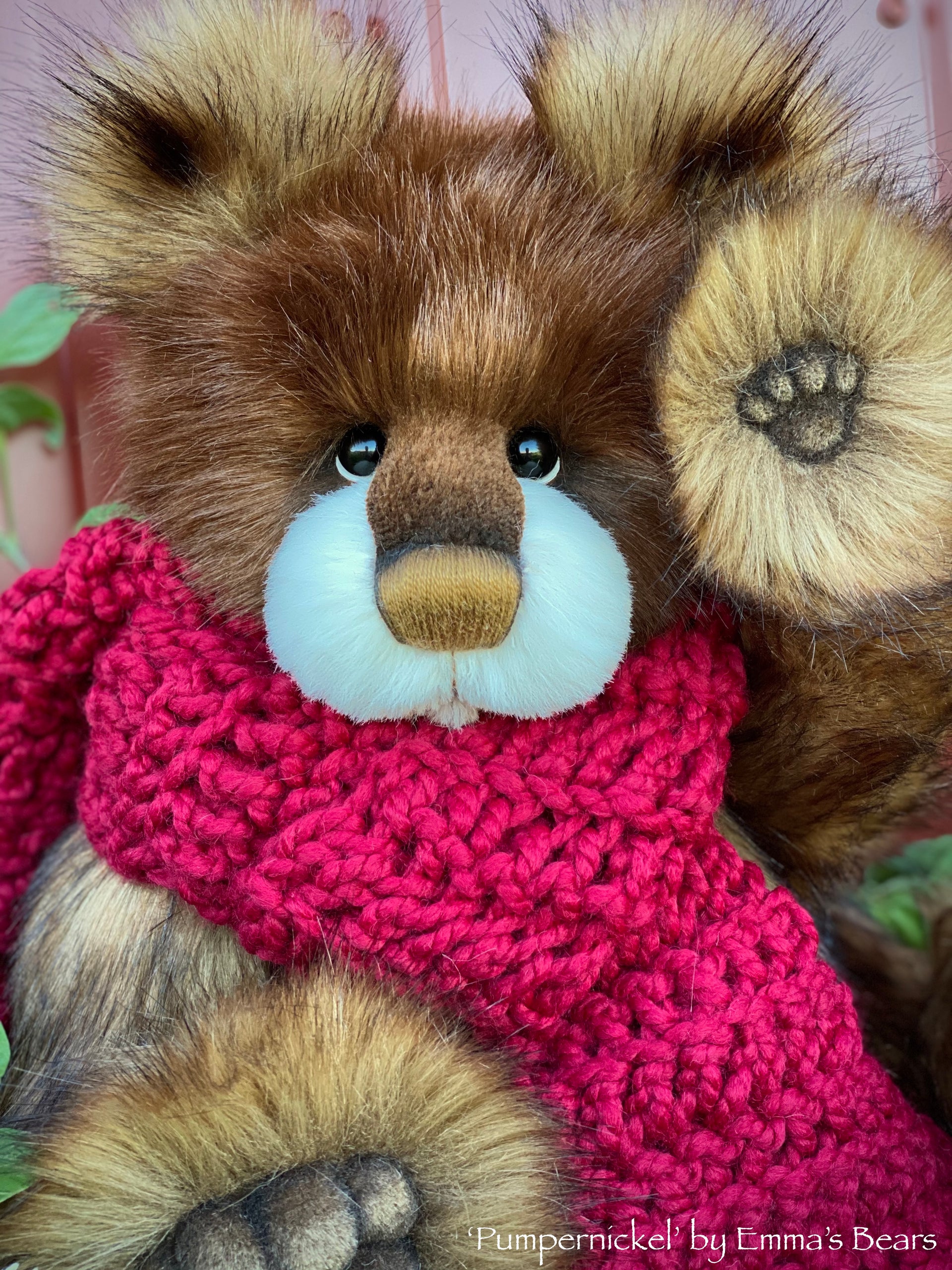 Pumpernickel - 17" faux fur bear by Emmas Bears - OOAK