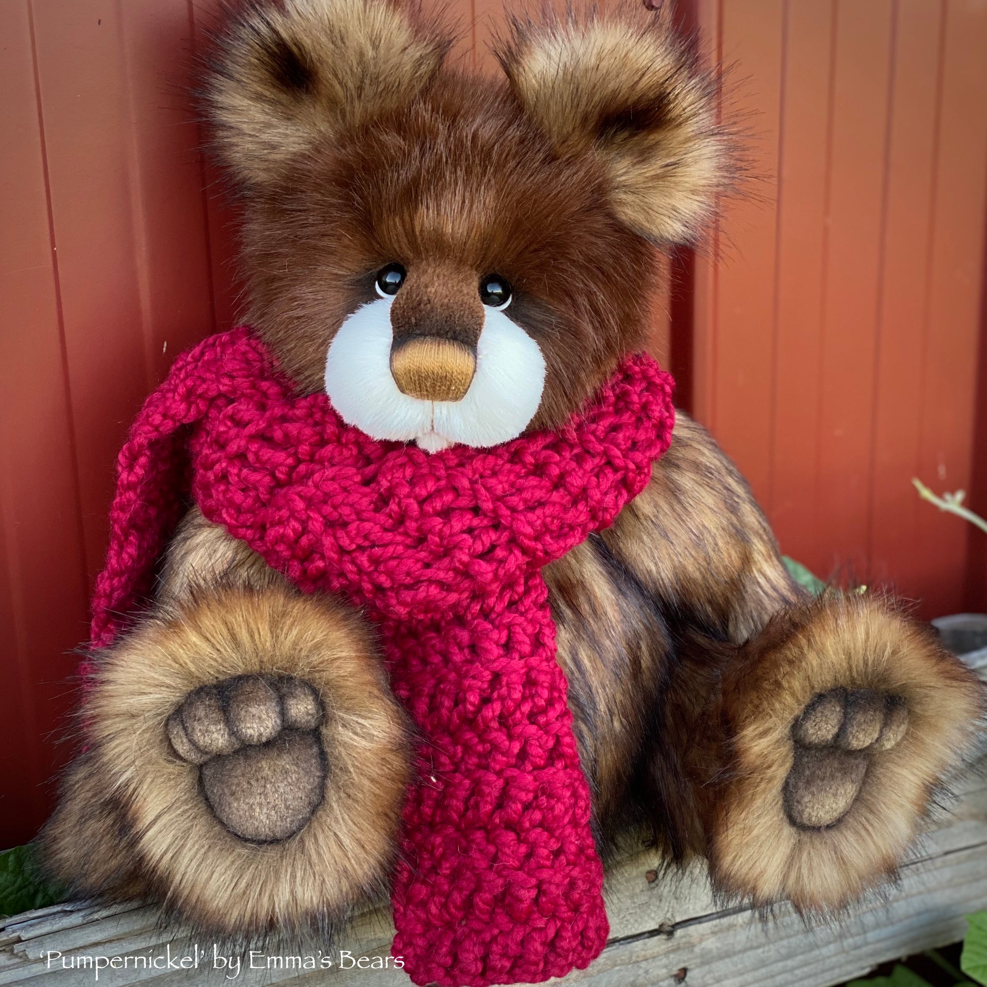 Pumpernickel - 17" faux fur bear by Emmas Bears - OOAK