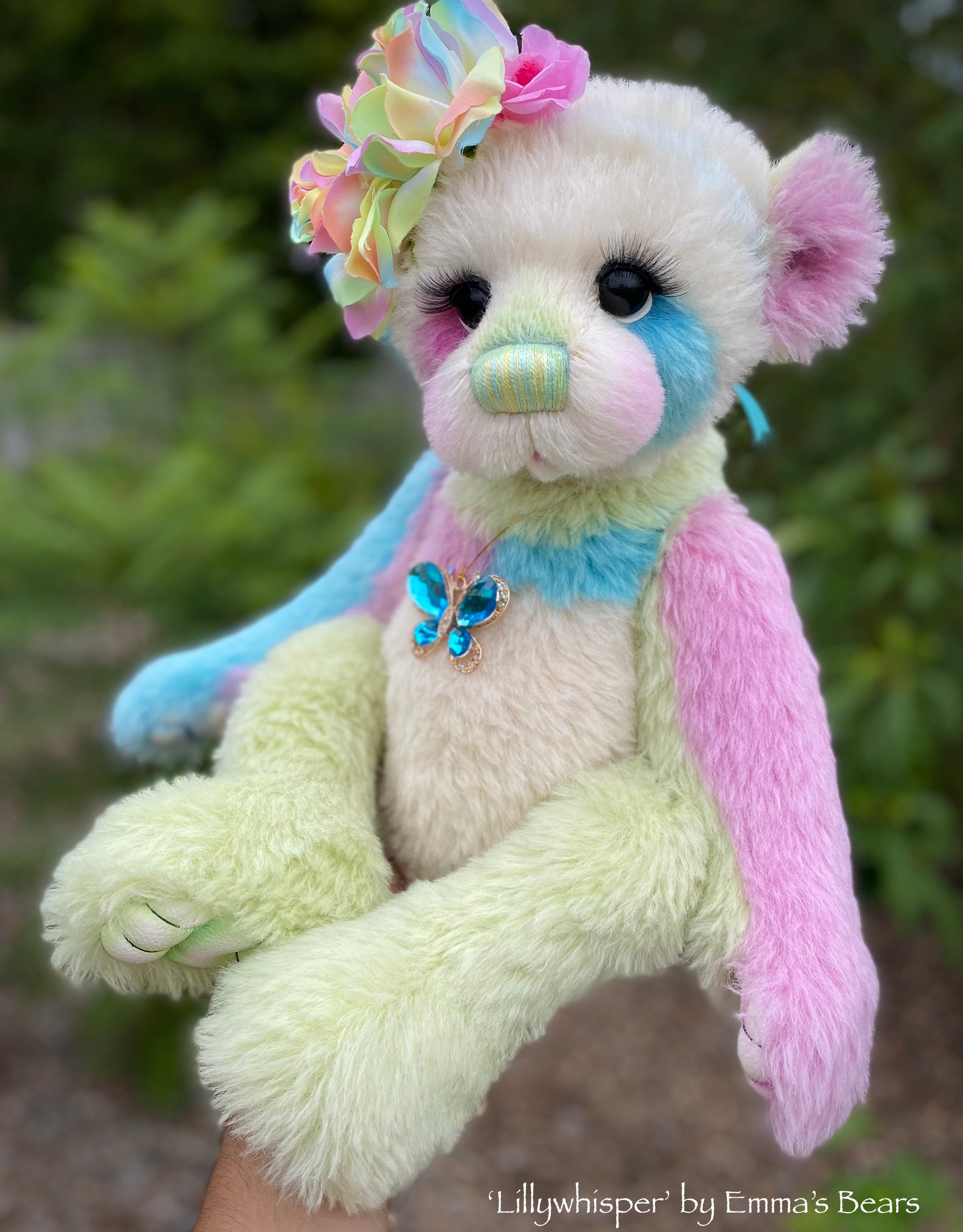 Lillywhisper - 21" Hand-dyed Alpaca Artist Bear by Emma's Bears - OOAK