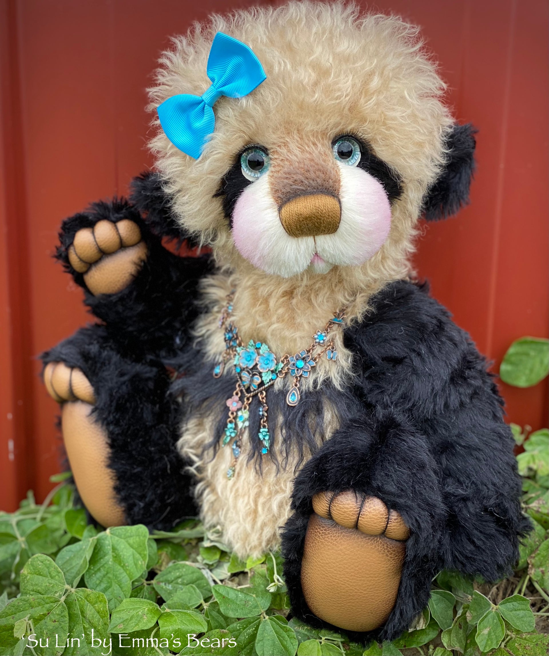 Su Lin - 17" mohair artist panda bear by Emma's Bears  - OOAK