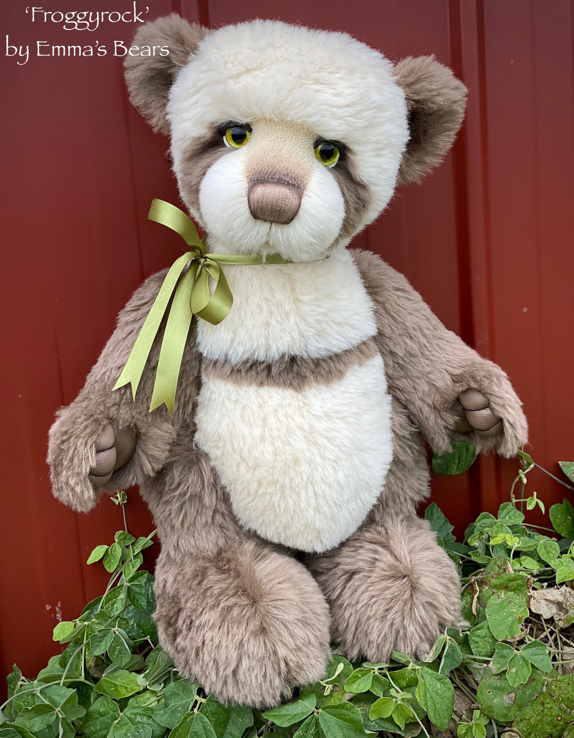 Froggyrock - 18" mohair artist panda bear by Emma's Bears  - OOAK