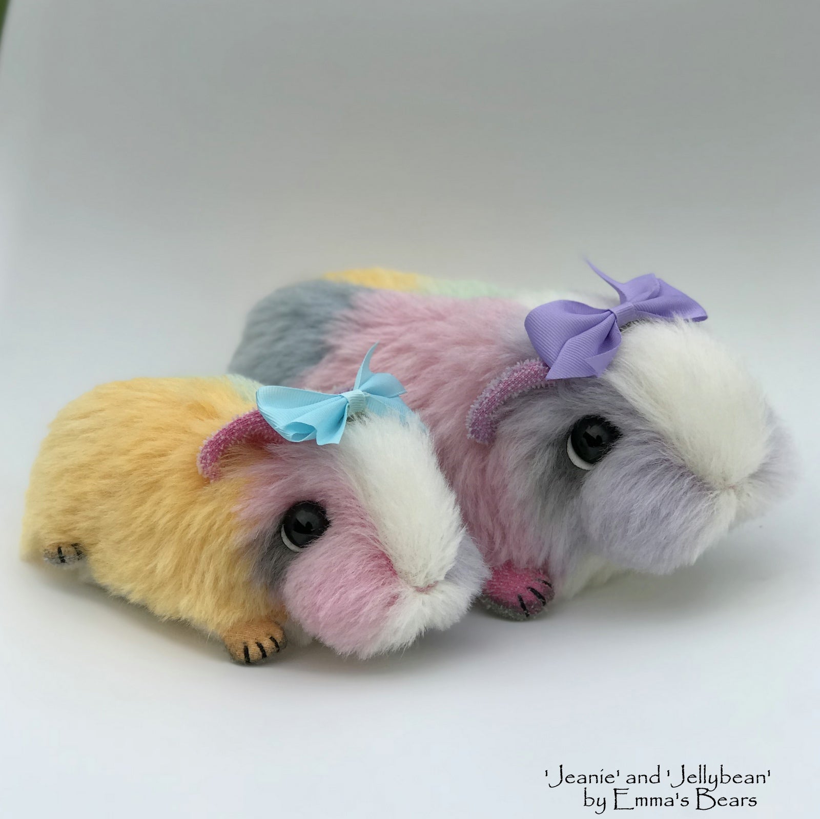 Jeanie and Jellybean - Mother and Daughter Easter Guinea Pigs by Emma's Bears - OOAK
