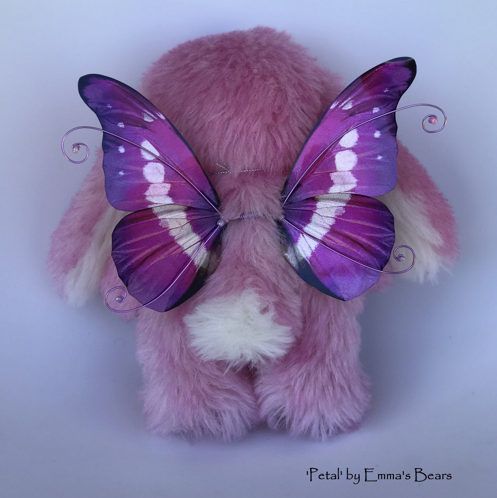 Petal - 9" Hand dyed alpaca artist Easter Bunny by Emma's Bears - OOAK