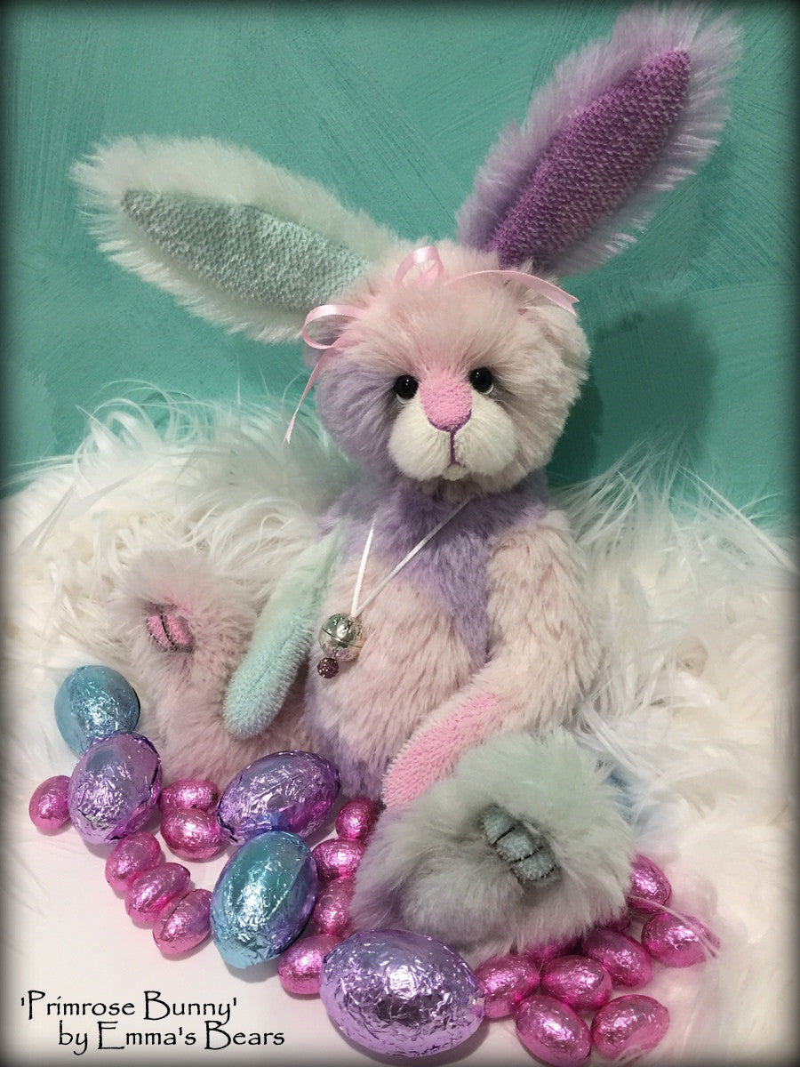 Primrose Bunny - 14" hand-dyed alpaca Easter Bunny  - OOAK by Emma's Bears