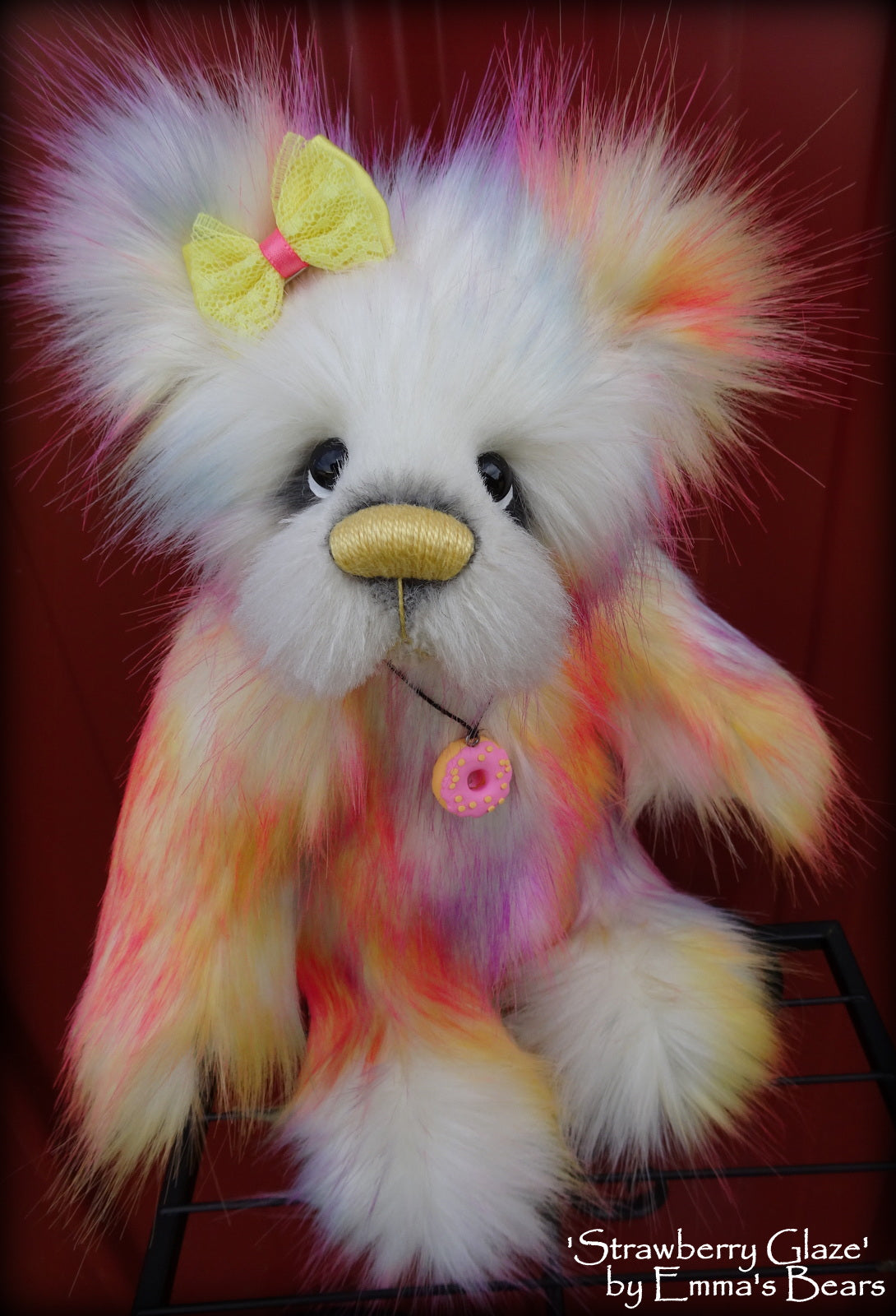 Strawberry Glaze - 12" faux fur and alpaca bear by Emmas Bears - OOAK