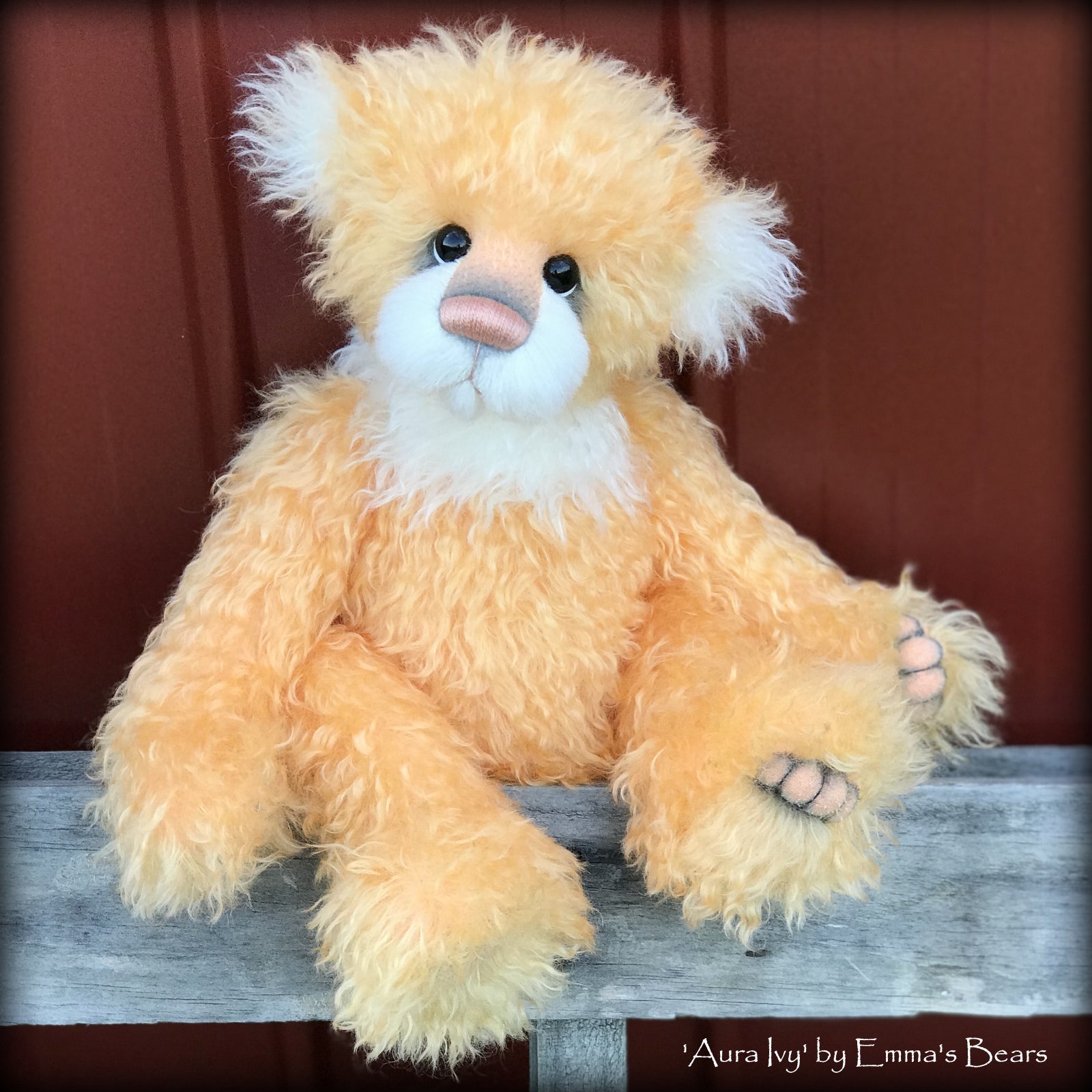 Toddler Aura Ivy - 17in hand-dyed MOHAIR Artist toddler style Bear by Emma's Bears - OOAK