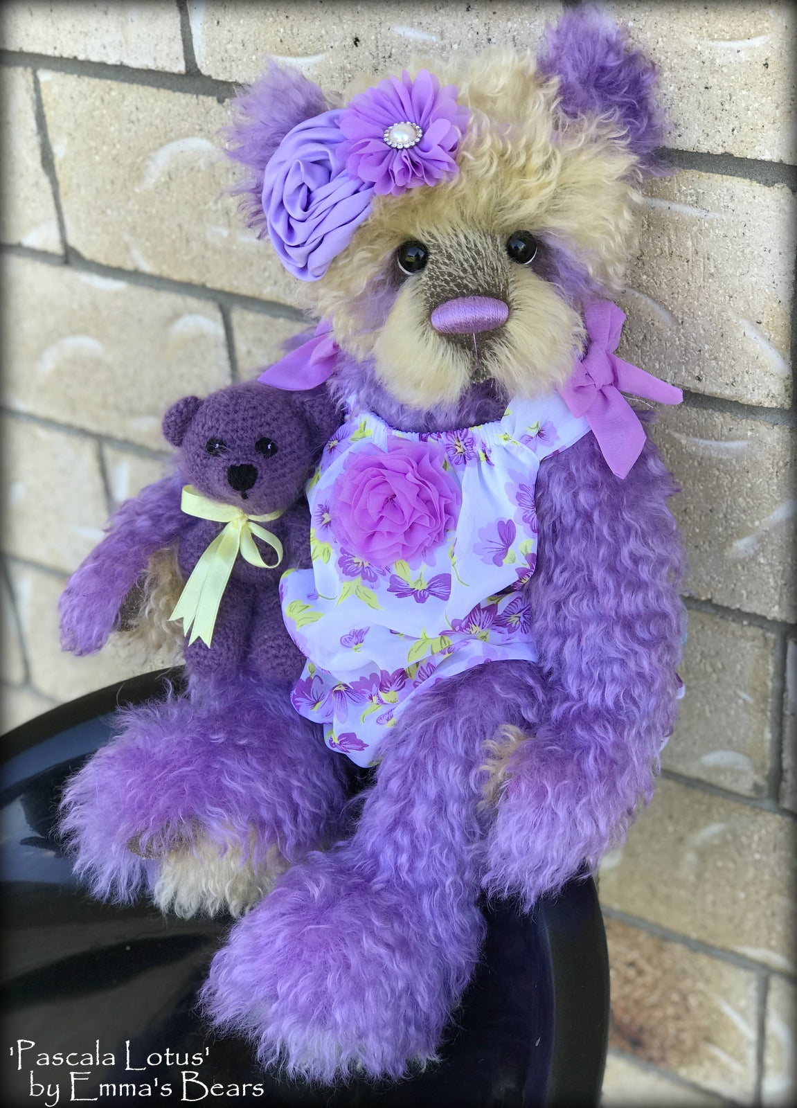 Toddler Pascala Lotus - 21in hand dyed mohair Artist toddler style Bear by Emma's Bears - OOAK