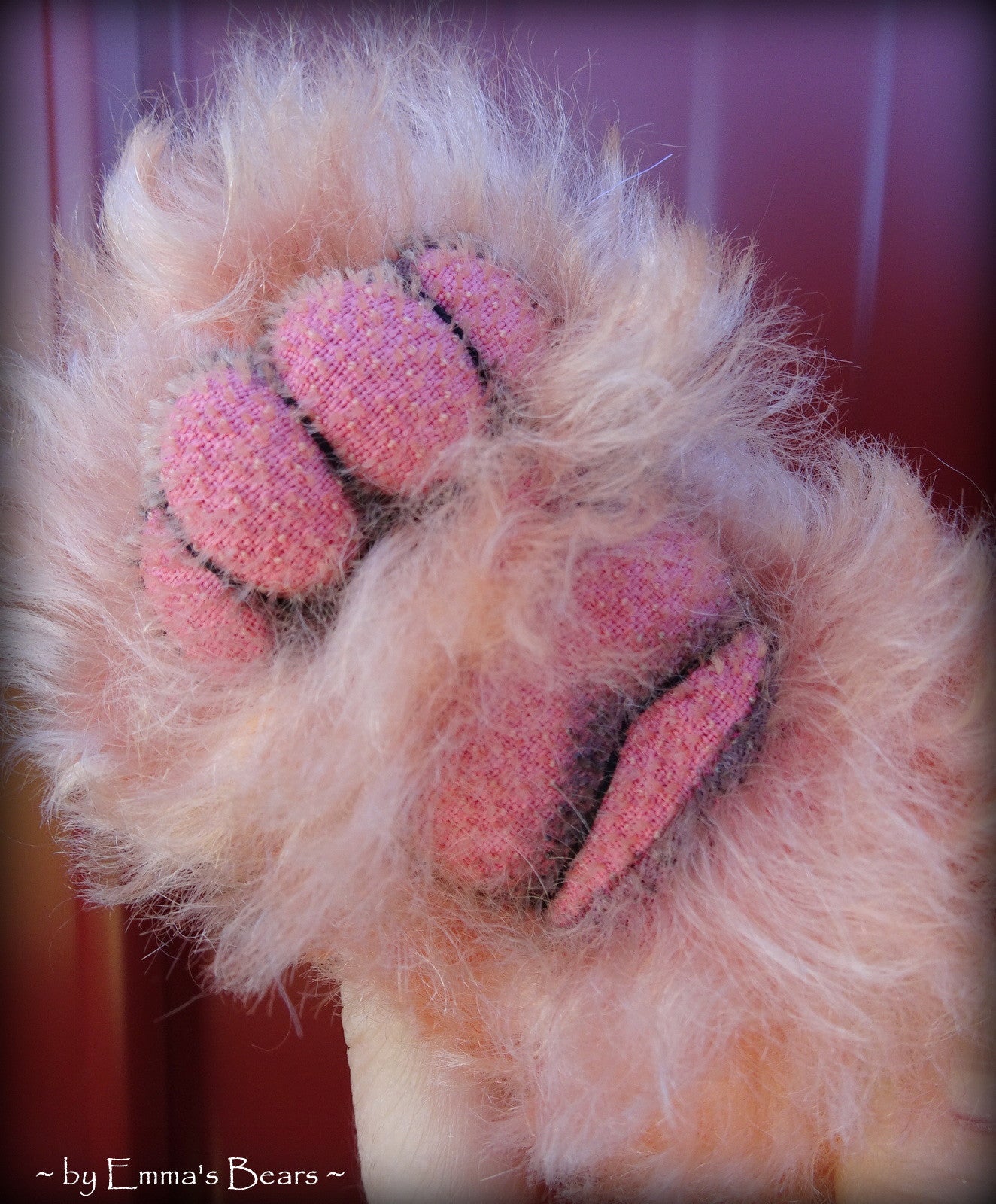 Toddler Lorelei Coral - 21in hand dyed MOHAIR Artist toddler style Panda Bear by Emmas Bears - OOAK