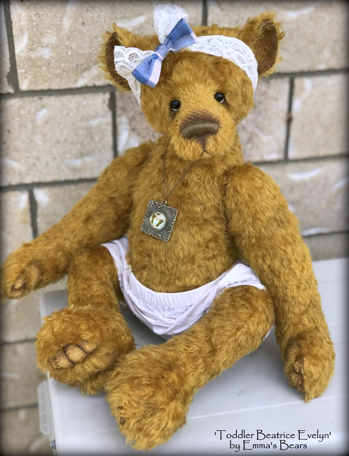 Toddler Beatrice Evelyn - 21in MOHAIR Artist toddler style Bear by Emmas Bears - OOAK