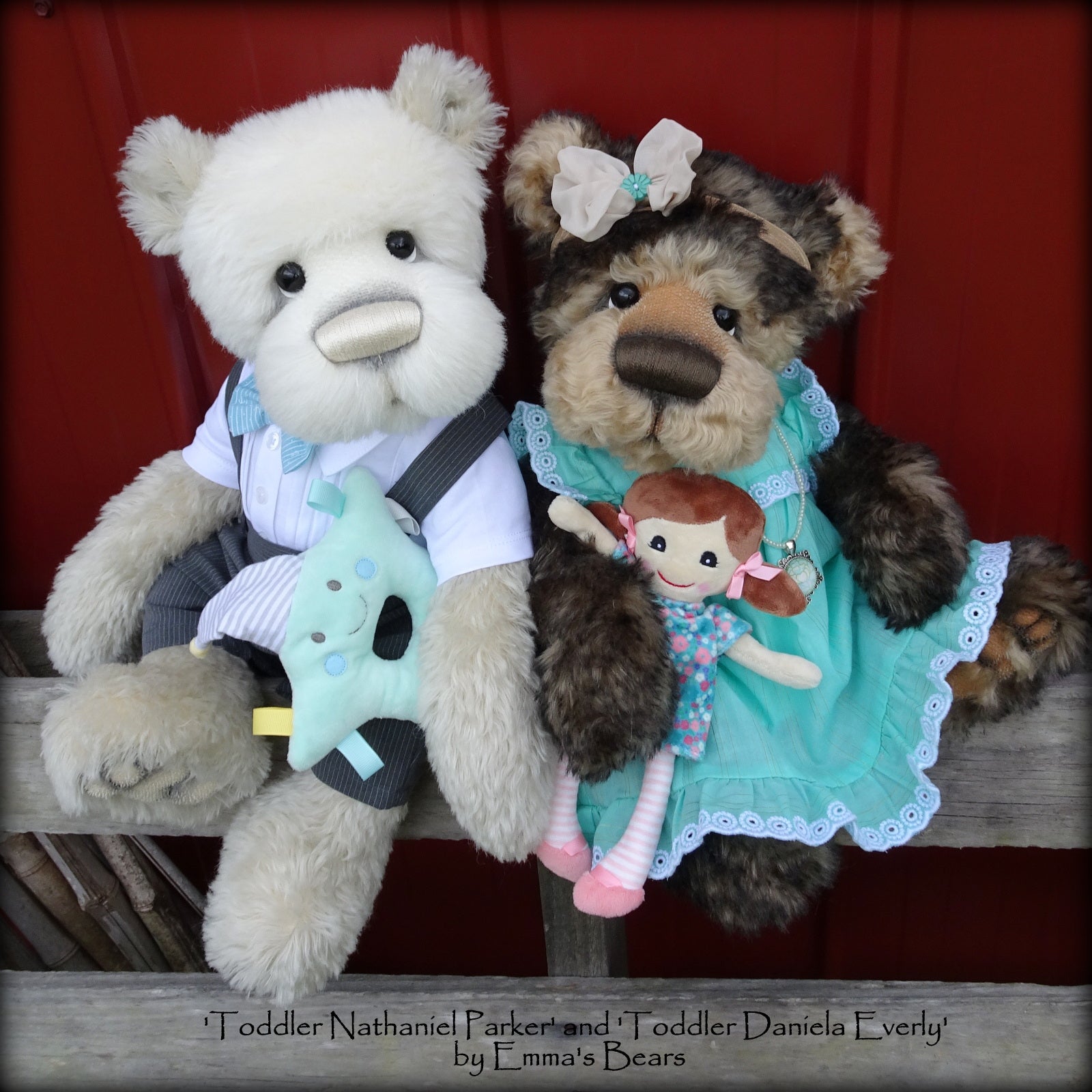 Toddler Nathaniel Parker - 21" ALPACA and MOHAIR Artist toddler style Bear by Emmas Bears - OOAK