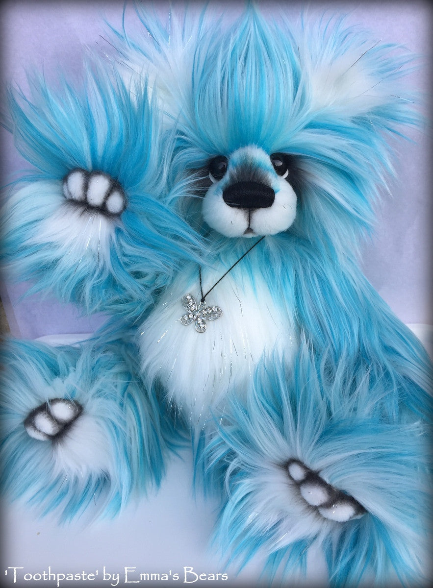 Toothpaste - 15IN faux fur artist bear by Emmas Bears - OOAK