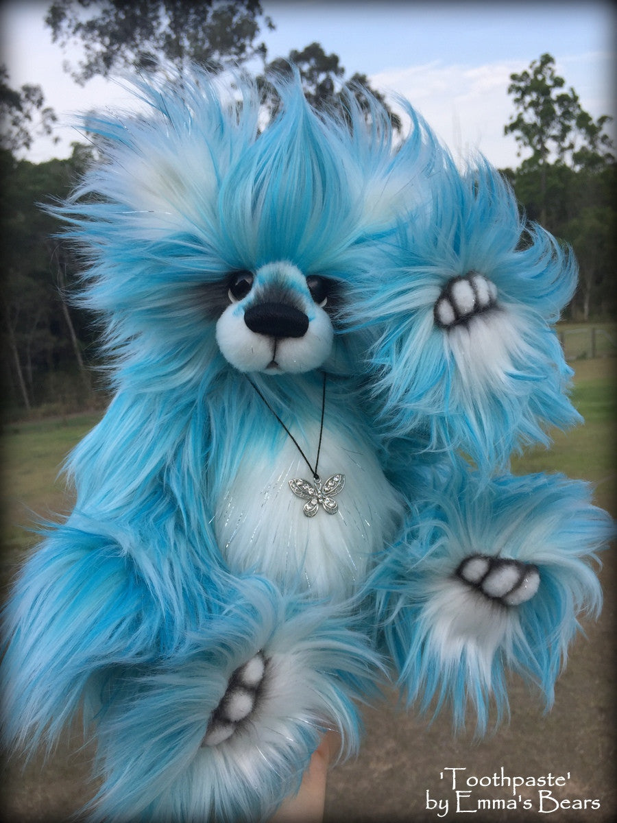 Toothpaste - 15IN faux fur artist bear by Emmas Bears - OOAK