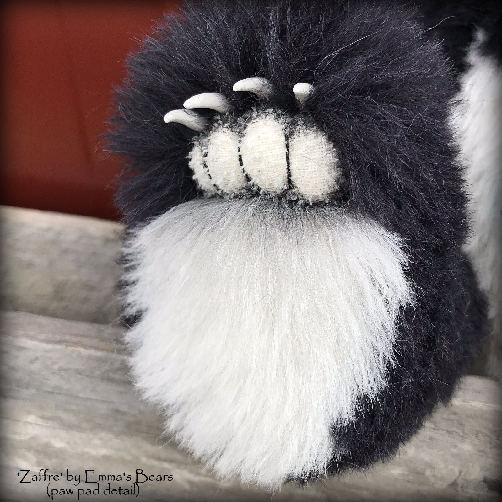 Zaffre - 14" alpaca Artist Panda Bear by Emma's Bears - OOAK