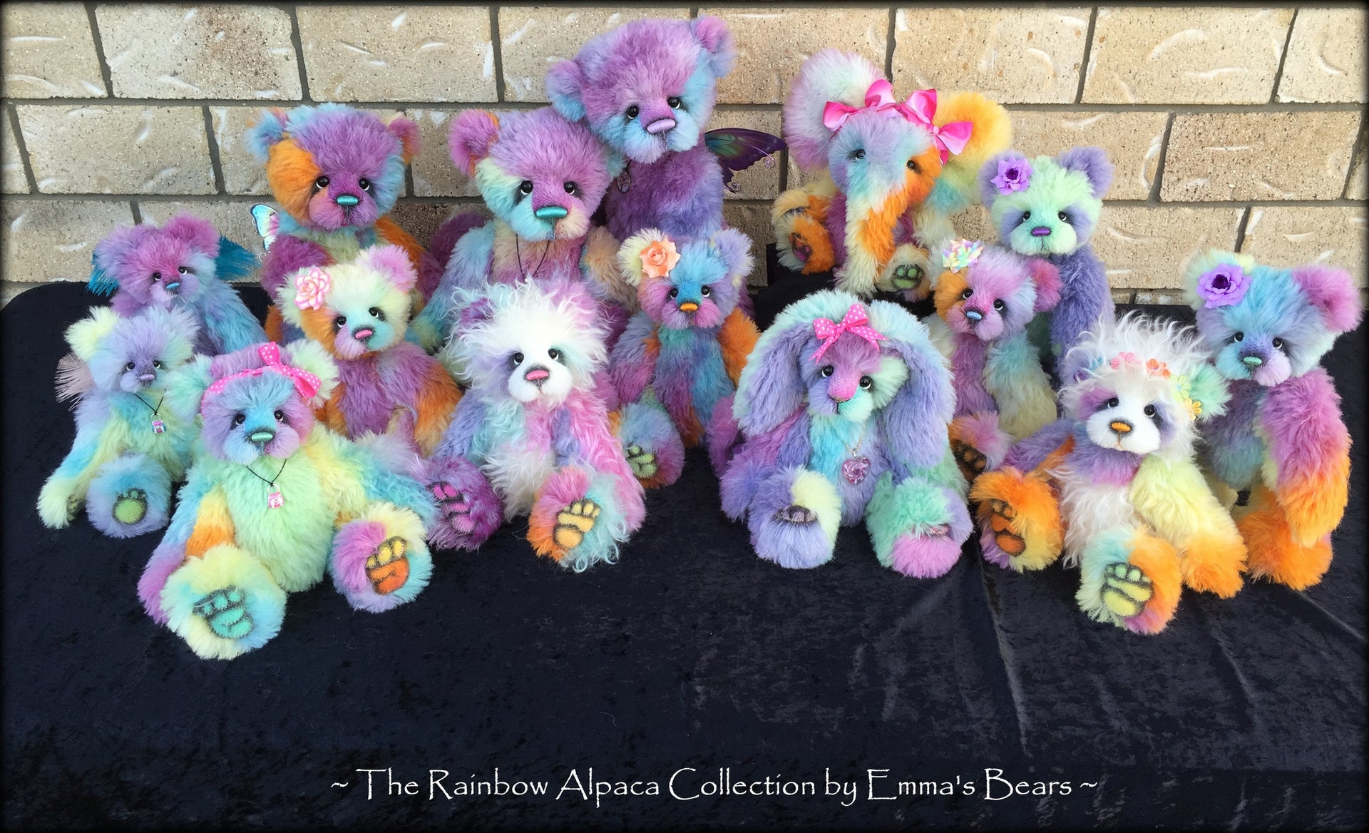 Daydream - 17" rainbow alpaca artist bear by Emmas Bears - OOAK