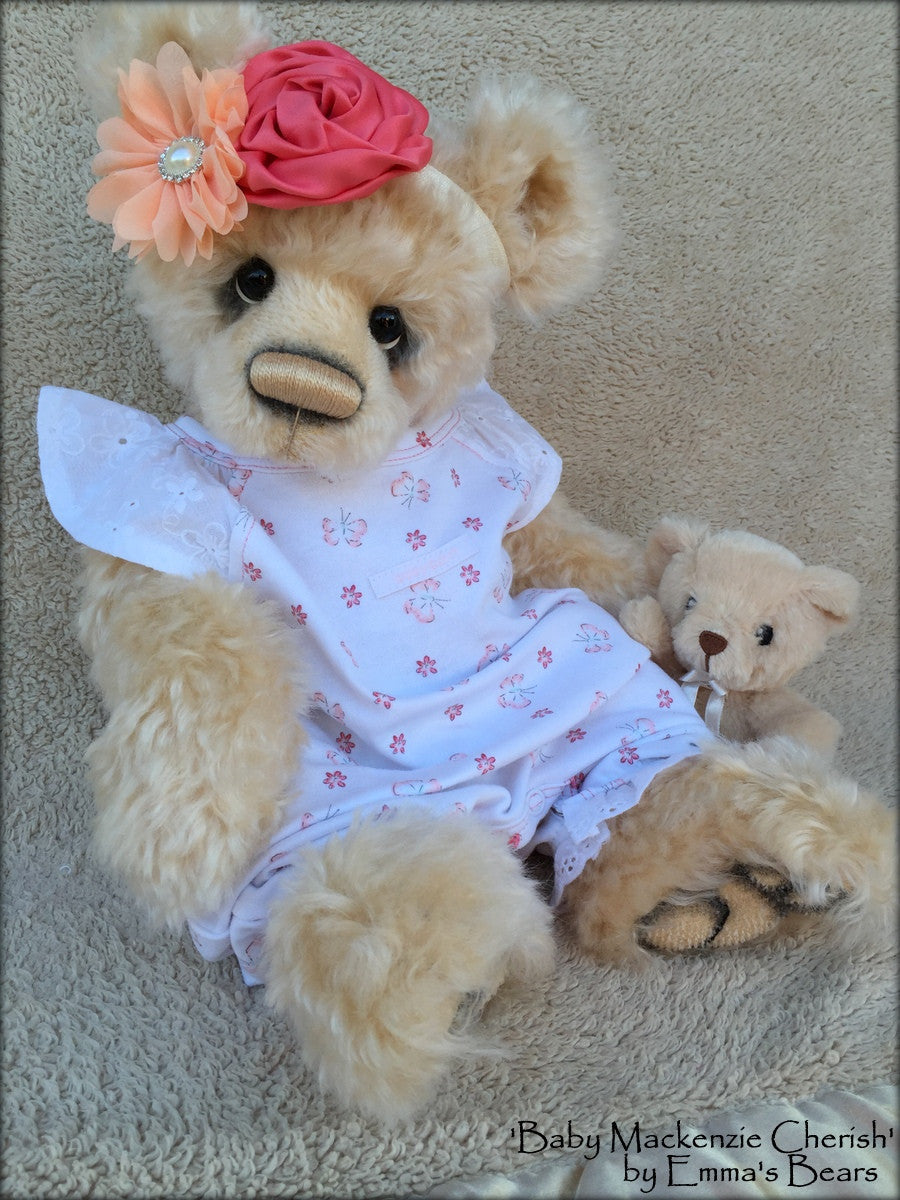 Baby Mackenzie Cherish - 17in MOHAIR Artist Newborn baby Bear by Emmas Bears - OOAK