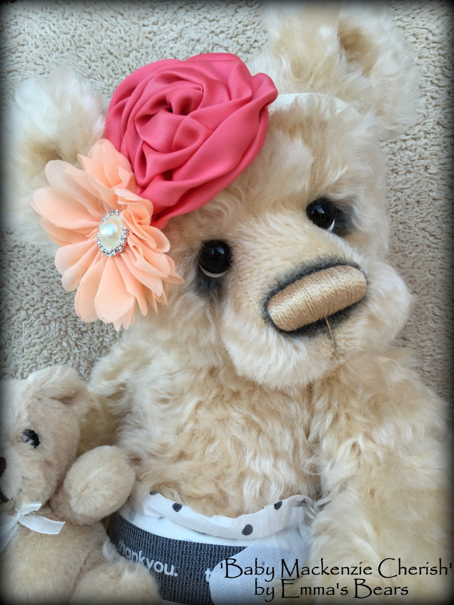 Baby Mackenzie Cherish - 17in MOHAIR Artist Newborn baby Bear by Emmas Bears - OOAK