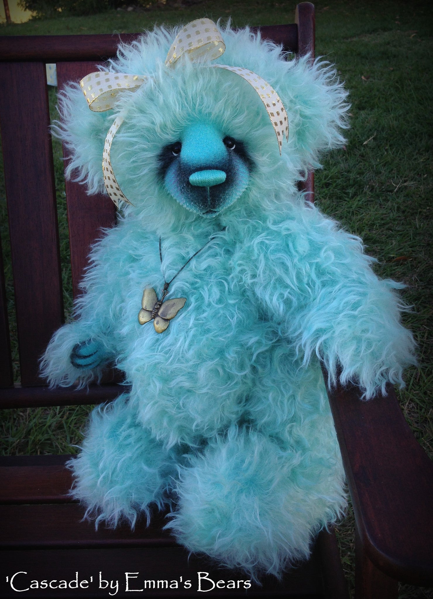 Cascade - 21IN hand dyed mohair bear by Emmas Bears - OOAK