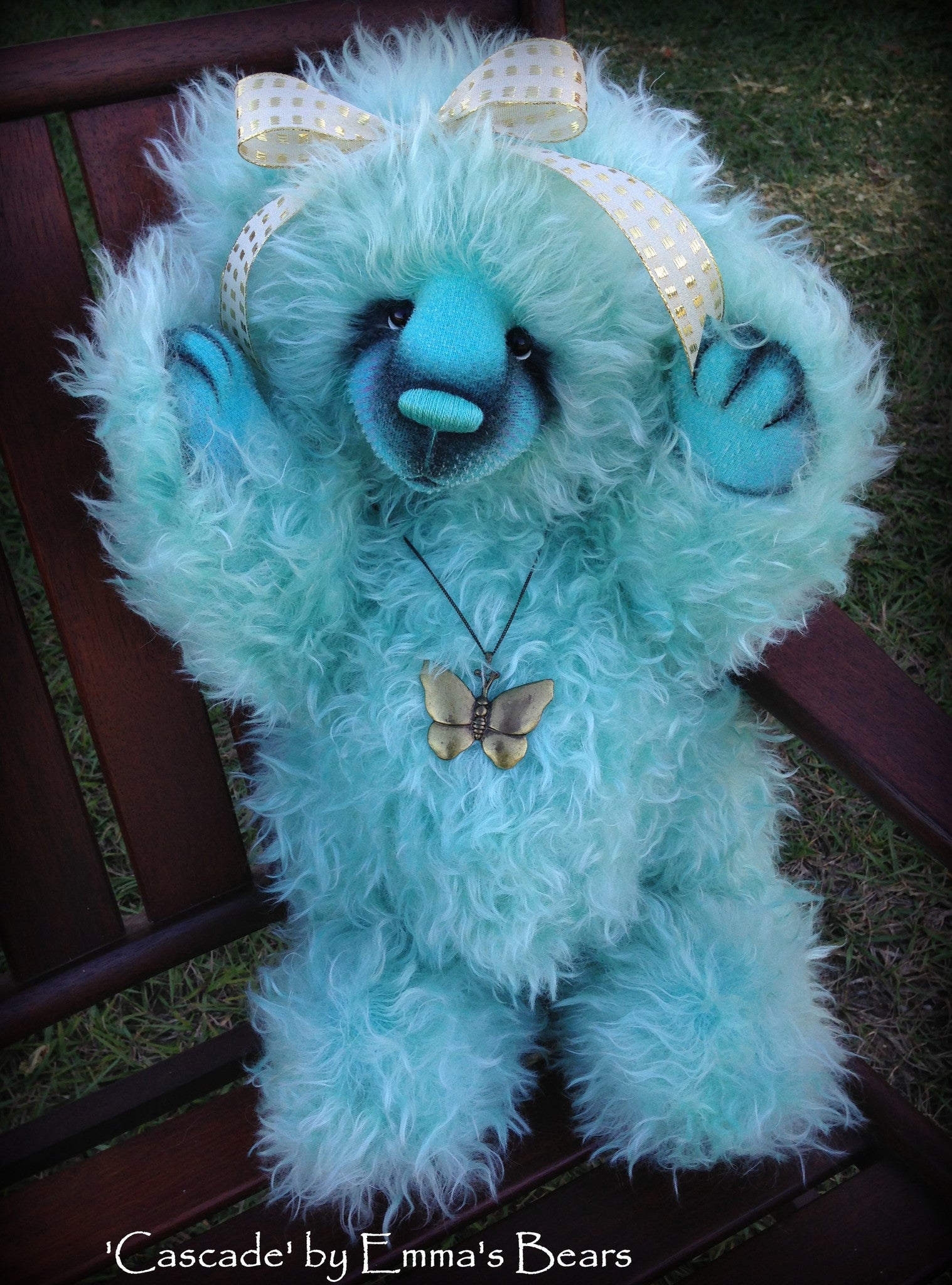 Cascade - 21IN hand dyed mohair bear by Emmas Bears - OOAK