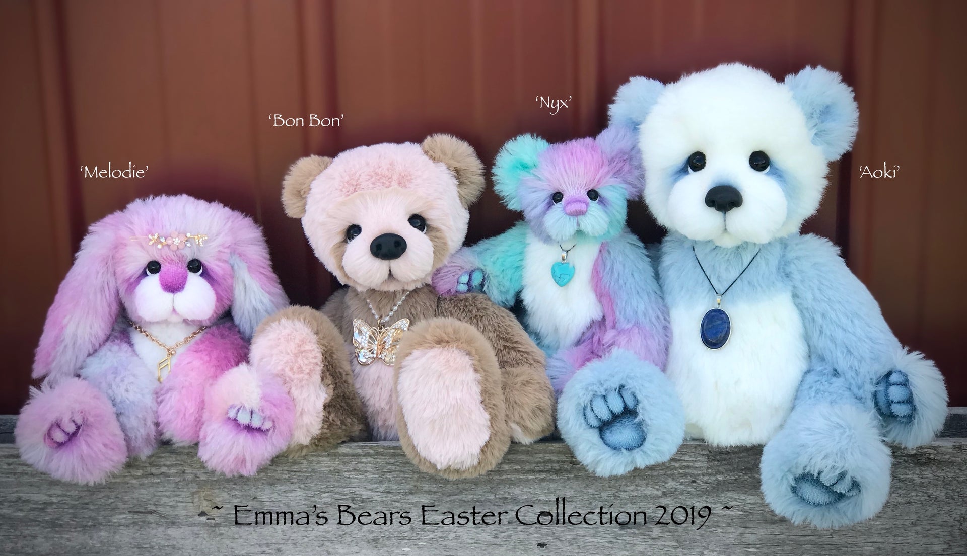 Aoki - 16" Alpaca and Faux Fur Artist Easter Bear by Emma's Bears - OOAK