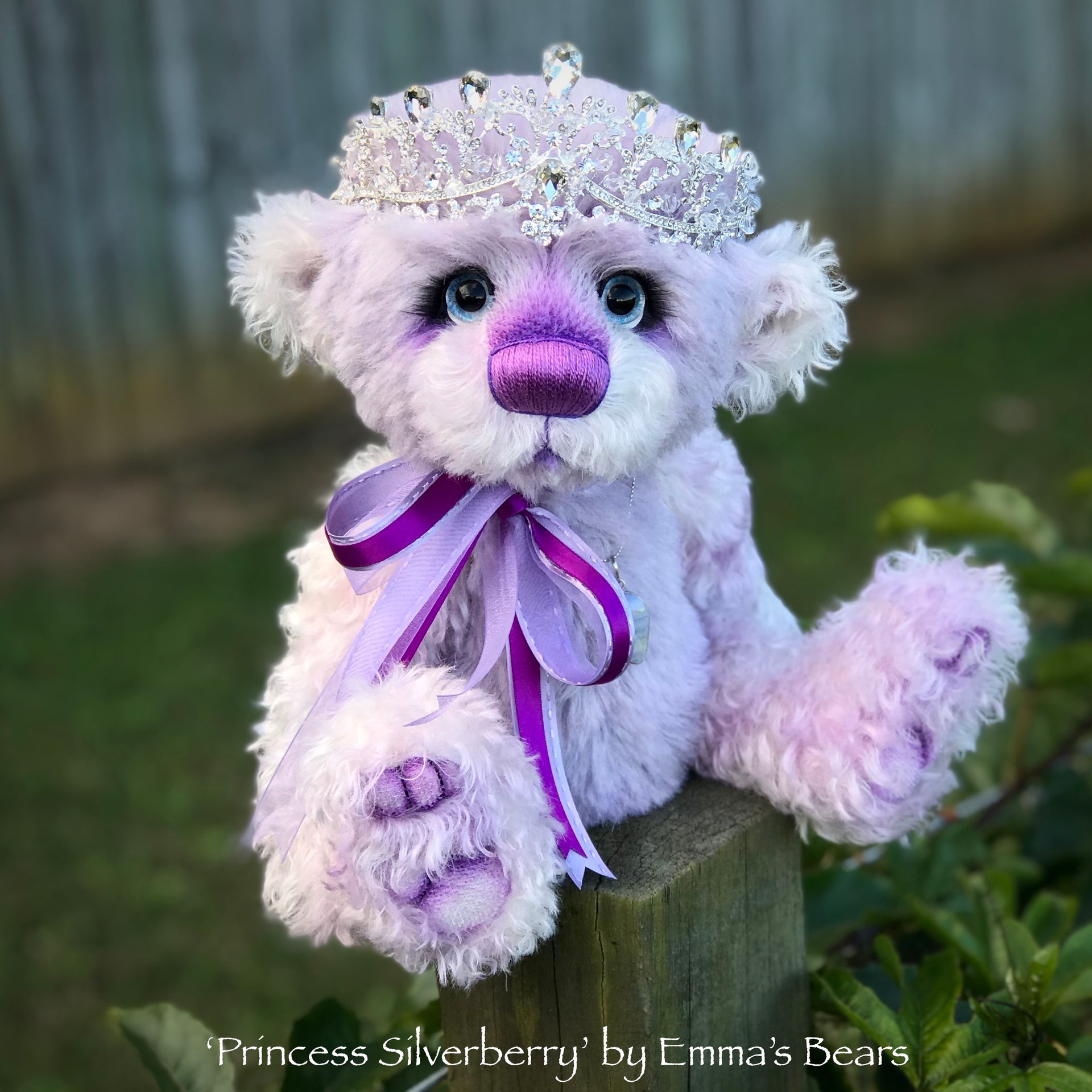 Princess Silverberry - 14" kid mohair and alpaca bear by Emmas Bears - OOAK