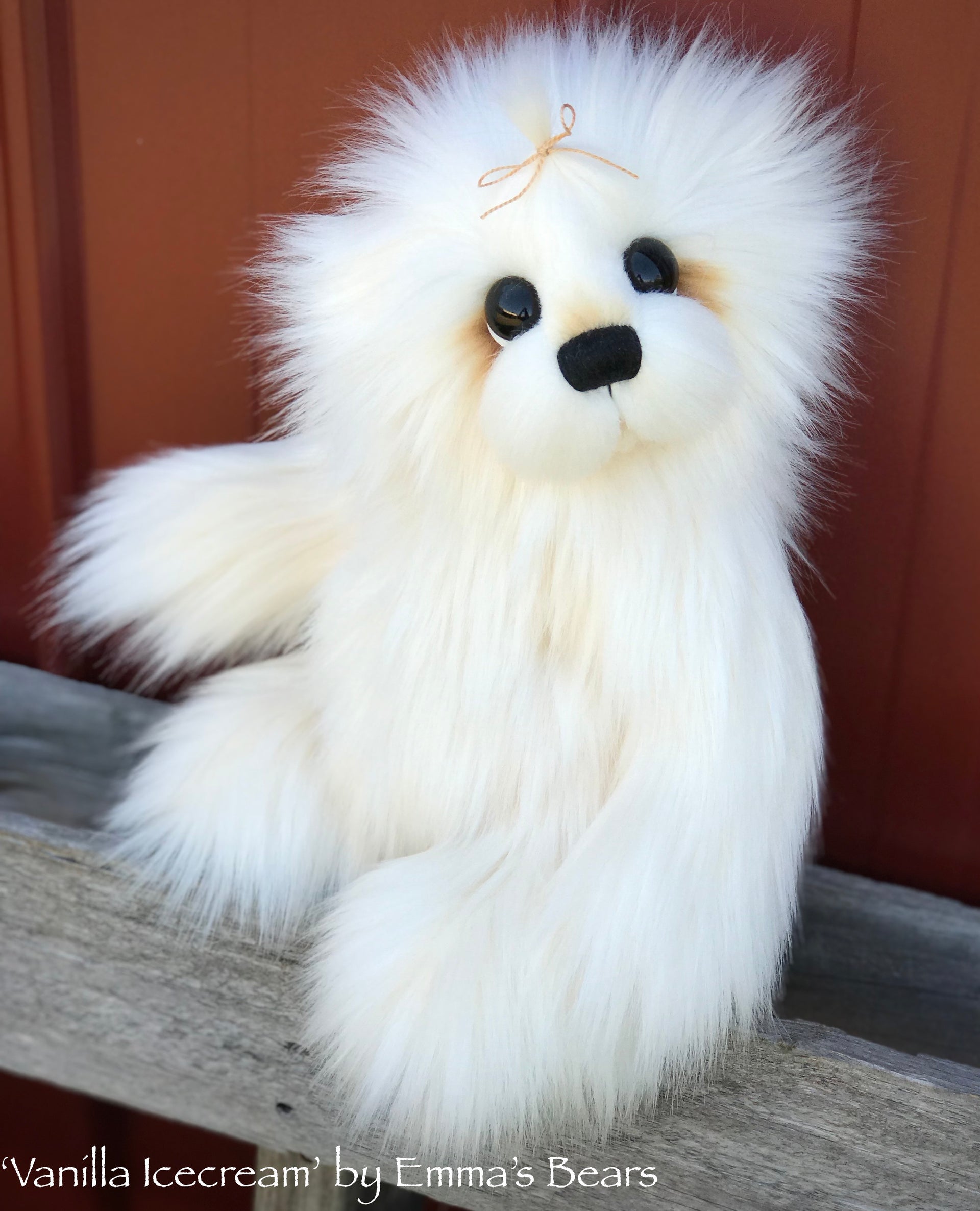 Vanilla Icecream - 13" faux fur Artist Bear by Emma's Bears - OOAK