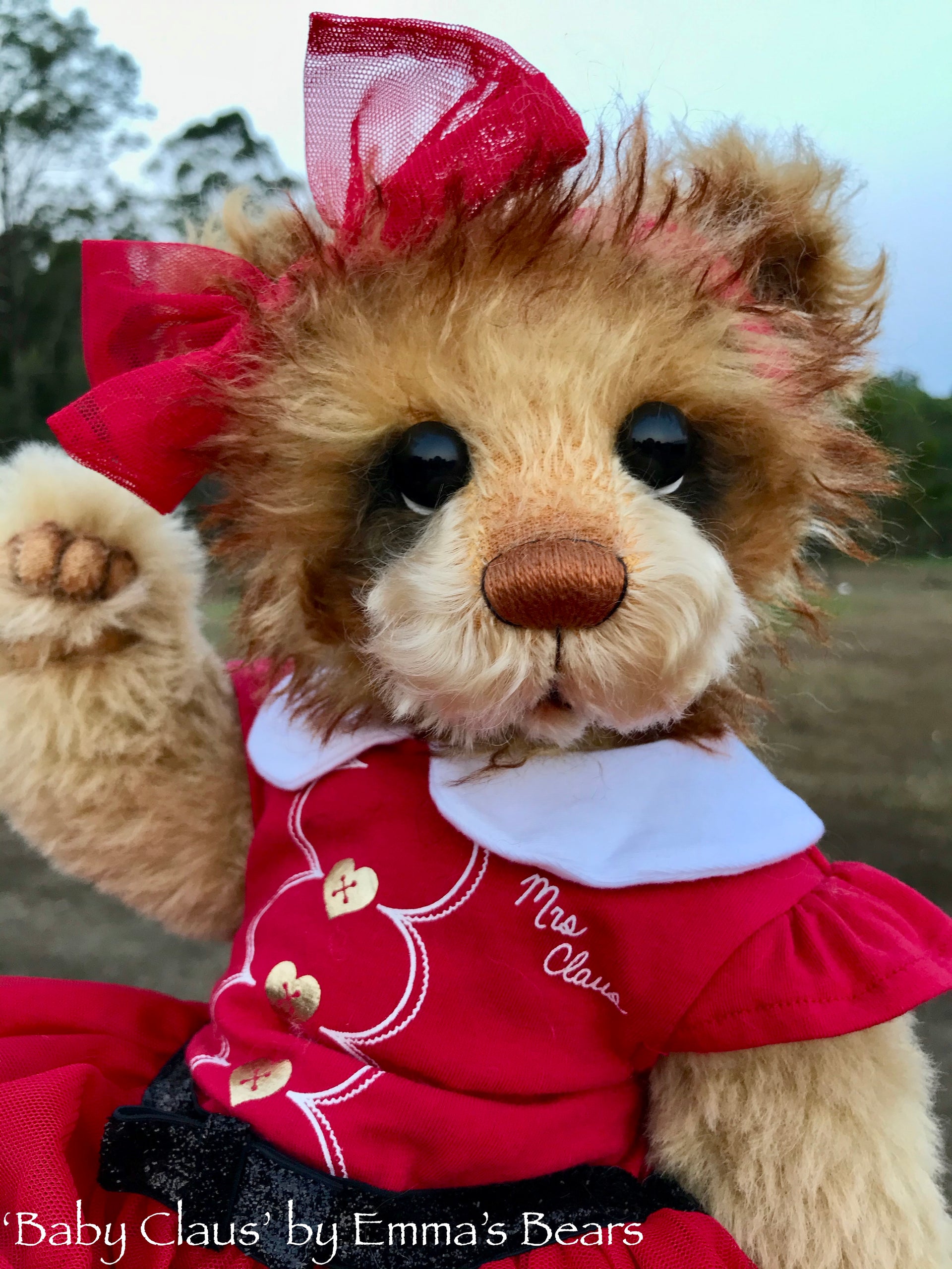 Baby Claus - 15" Mohair and Alpaca Artist baby style Bear by Emma's Bears - OOAK