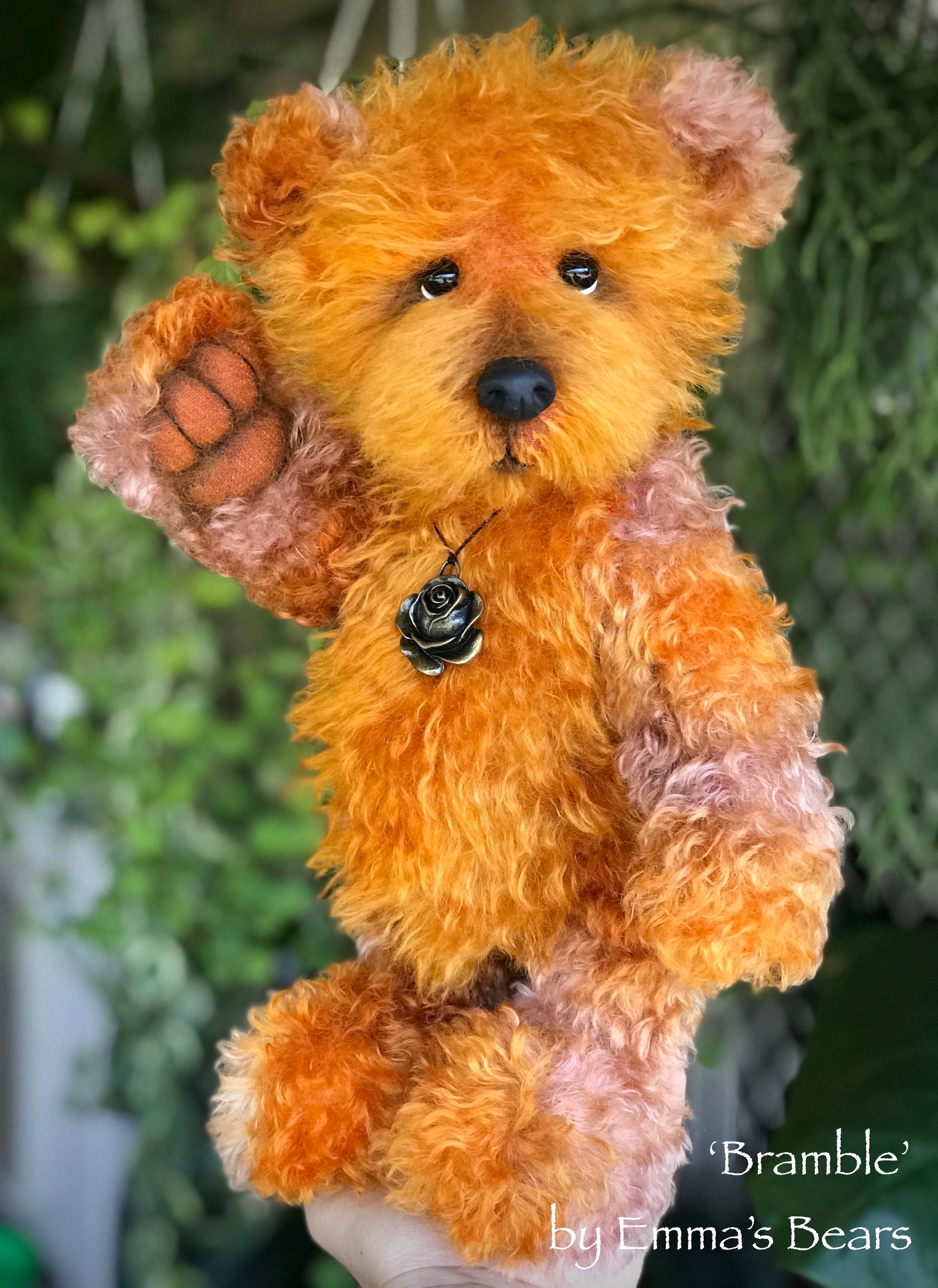 Bramble - 15" hand-dyed kid mohair bear by Emmas Bears - OOAK