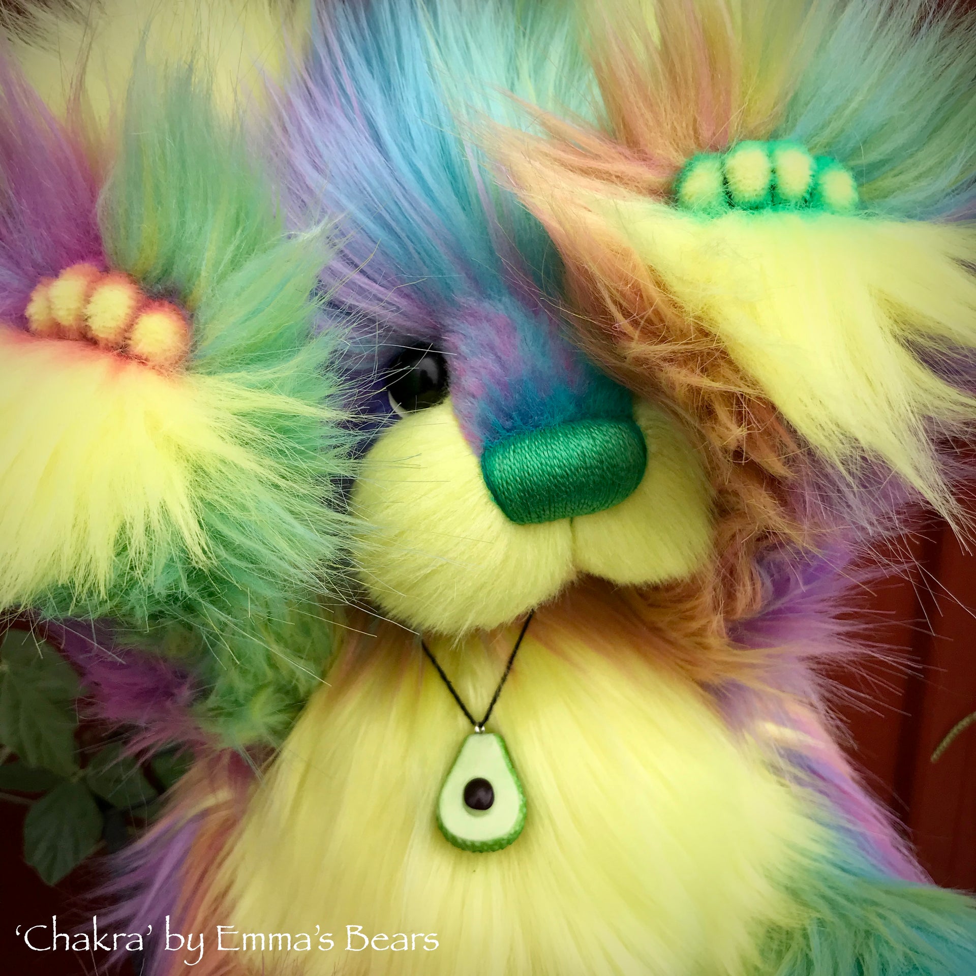 Chakra - 15" faux fur Artist Bear by Emma's Bears - OOAK
