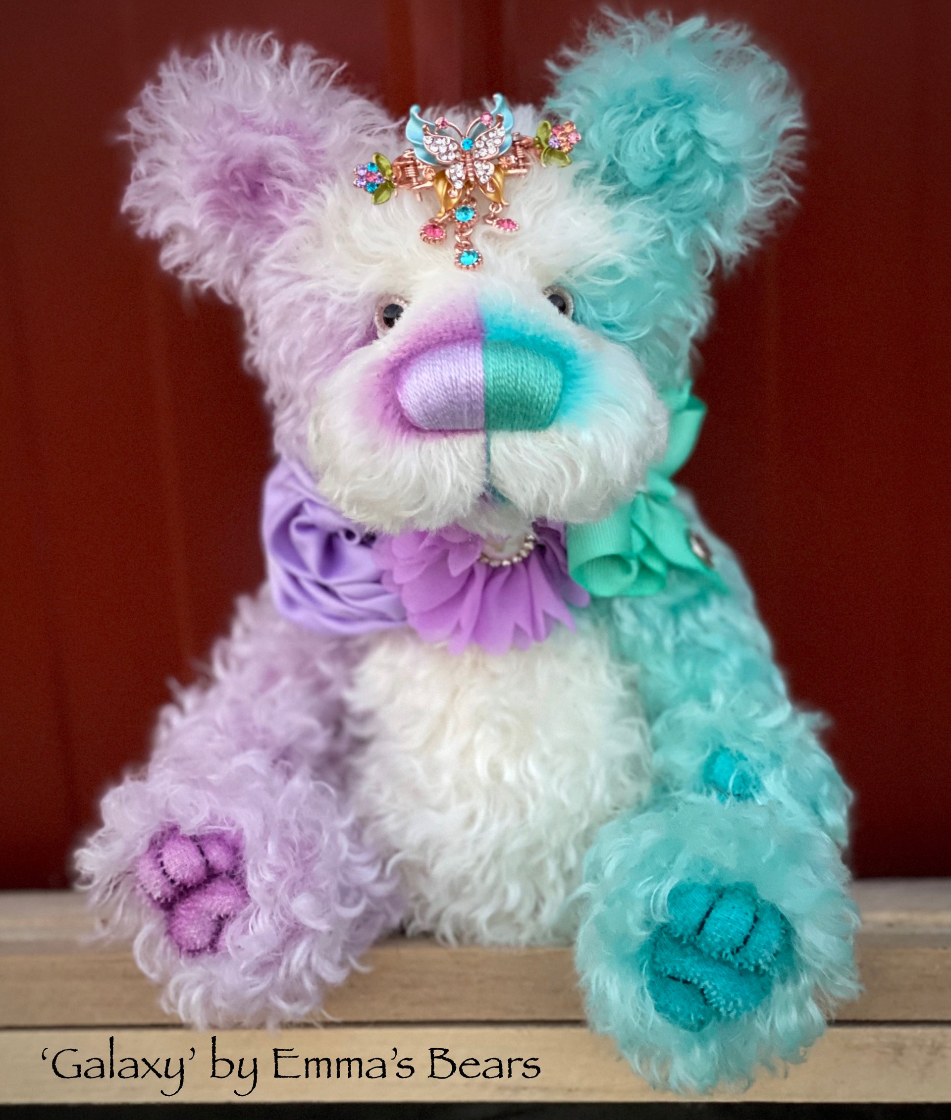 Galaxy - 11" Hand Dyed Kid Mohair Artist Bear by Emma's Bears - OOAK