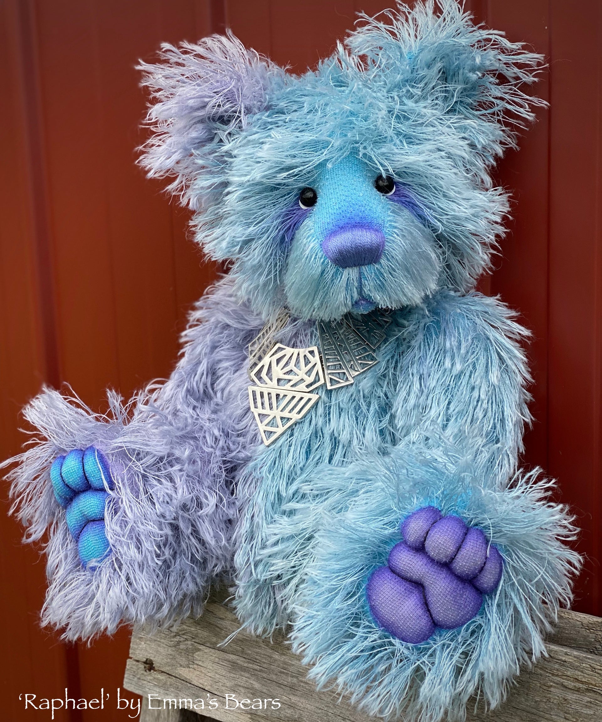 Raphael - 17IN hand dyed string mohair bear by Emmas Bears - OOAK